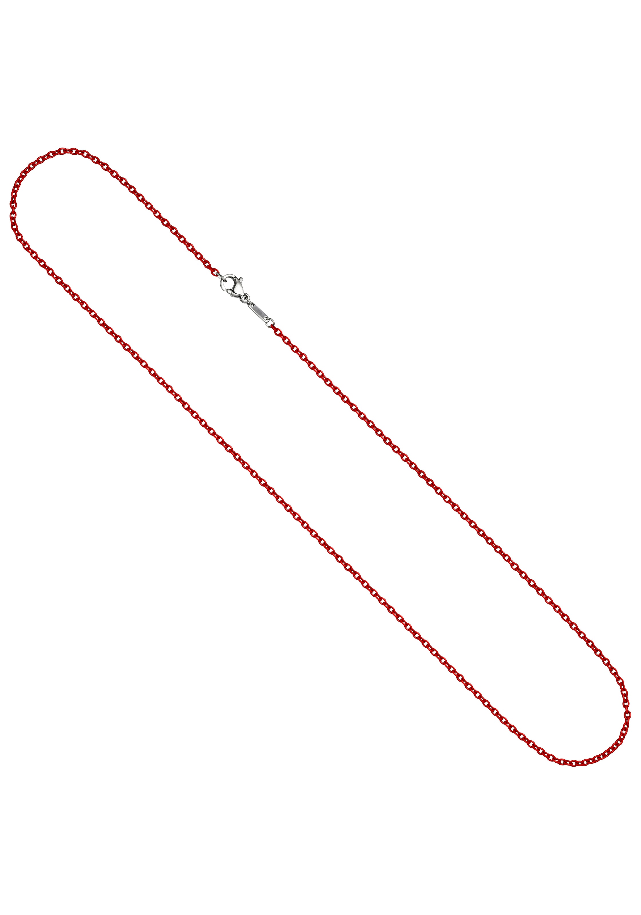 JOBO Edelstahlkette »Rund-Ankerkette 1,9 mm« Edelstahl rot lackiert 45 cm