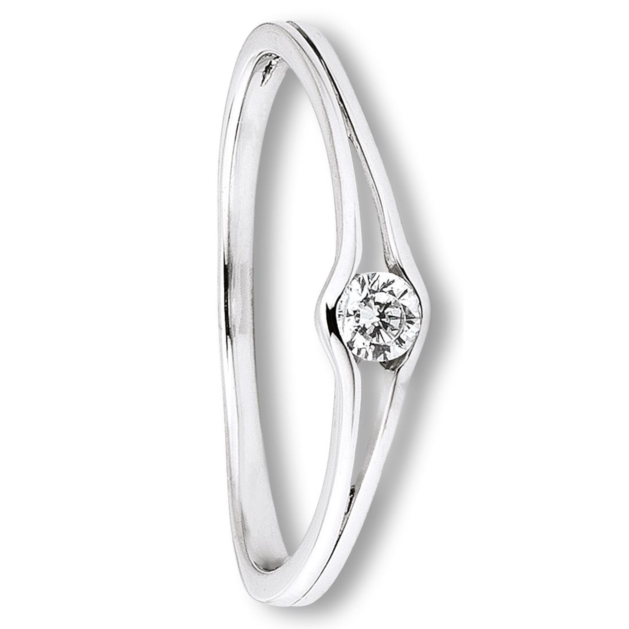 Goldring ONE ELEMENT "Zirkonia Ring aus 333 Weißgold" Gr. 53, silber, Fingerringe, Damen, 53,mit Zirkonia, Gold Weißgold 333, Gold, Weißgold 333, Goldring, Feine Gestaltung – ein Sinnbild mit ruhiger Eleganz