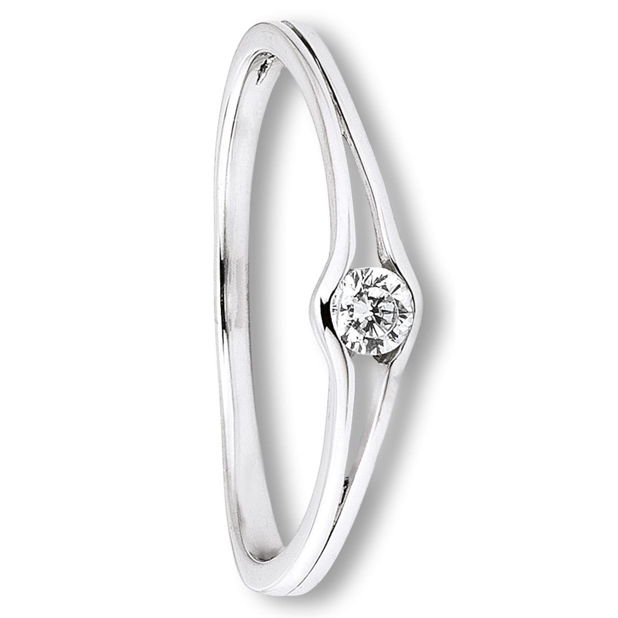 Goldring ONE ELEMENT "Zirkonia Ring aus 333 Weißgold Zirkonia Ring aus 333 Weißgold" Gr. 56, silber, Fingerringe, Damen, 56,mit Zirkonia, Gold Weißgold 333, Gold, Weißgold 333, Goldring, Feine Gestaltung – ein Sinnbild mit ruhiger Eleganz