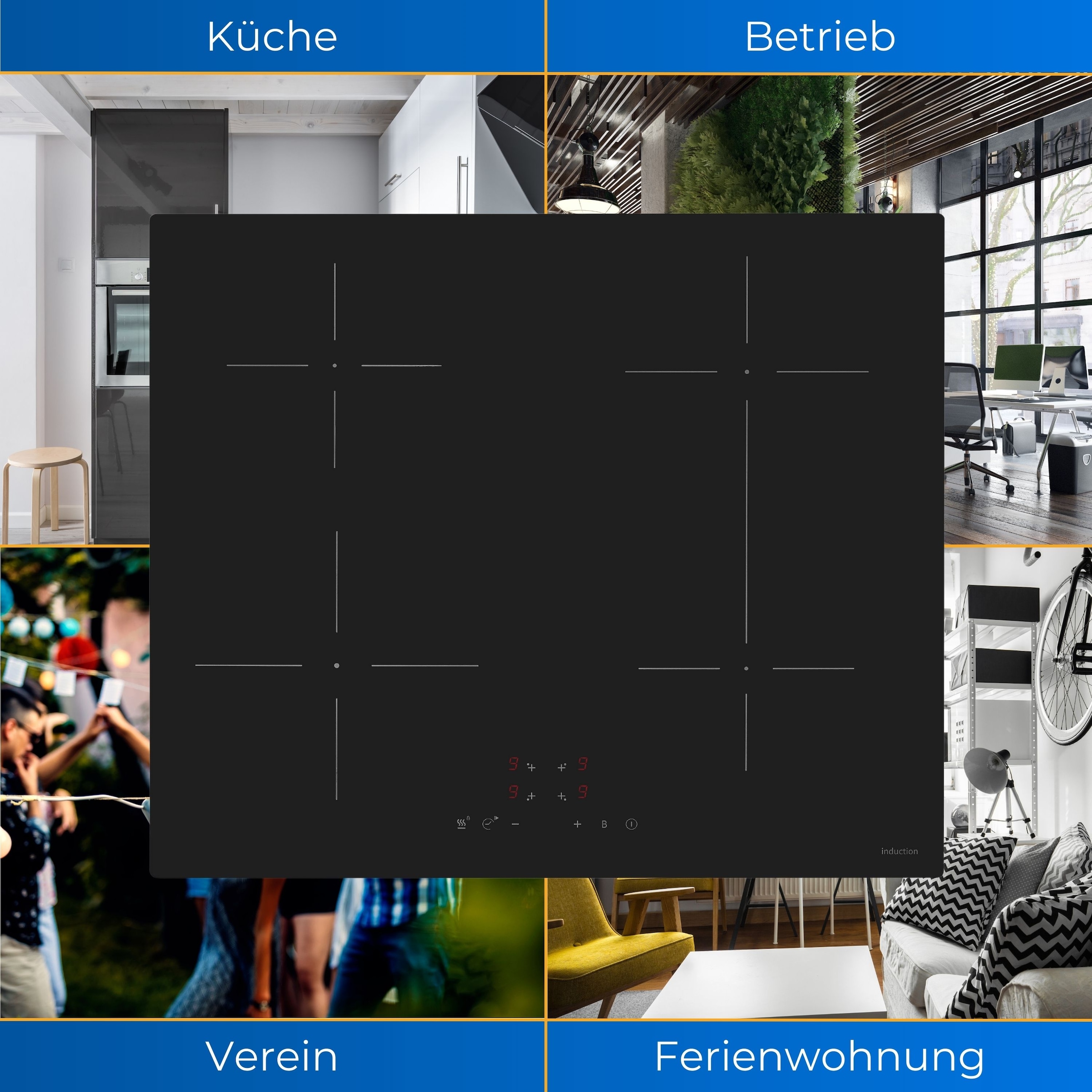 exquisit Induktions-Kochfeld »EKI600-SF-B-380« AutoFunktionen:Schmelzen,Warmhalten,Simmern,Booster = schnelles Kochen