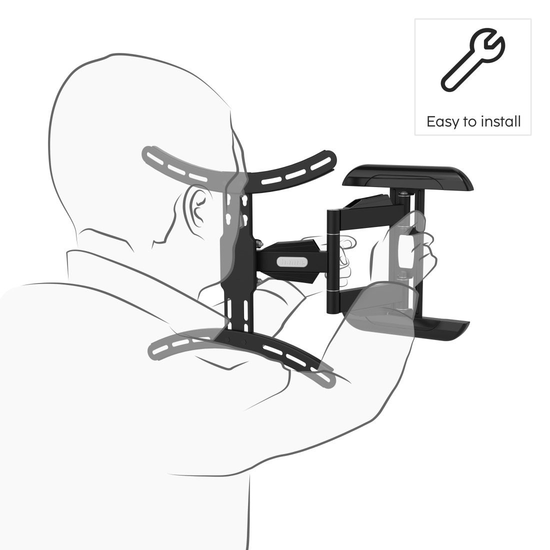Hama TV-Wandhalterung »Halterung, schwenkbar, neigbar, ausziehbar von 81 - 165 (32" - 65")«, bis 165 cm Zoll, max. 35 kg