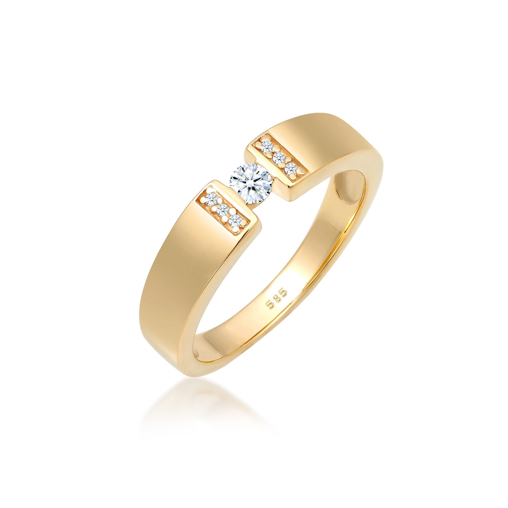 Elli DIAMONDS Verlobungsring »Verlobung Diamant 0.14 ct. 585 Gelbgold«