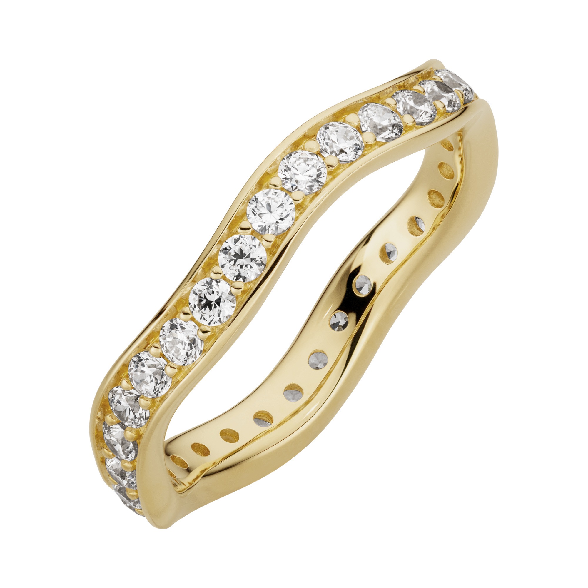 Fingerring OROLINO "333/- Gelbgold glanz synth. Zirkonia" Gr. 58, gelb, Fingerringe, Damen, 058 (18,5), Gold, Fingerring