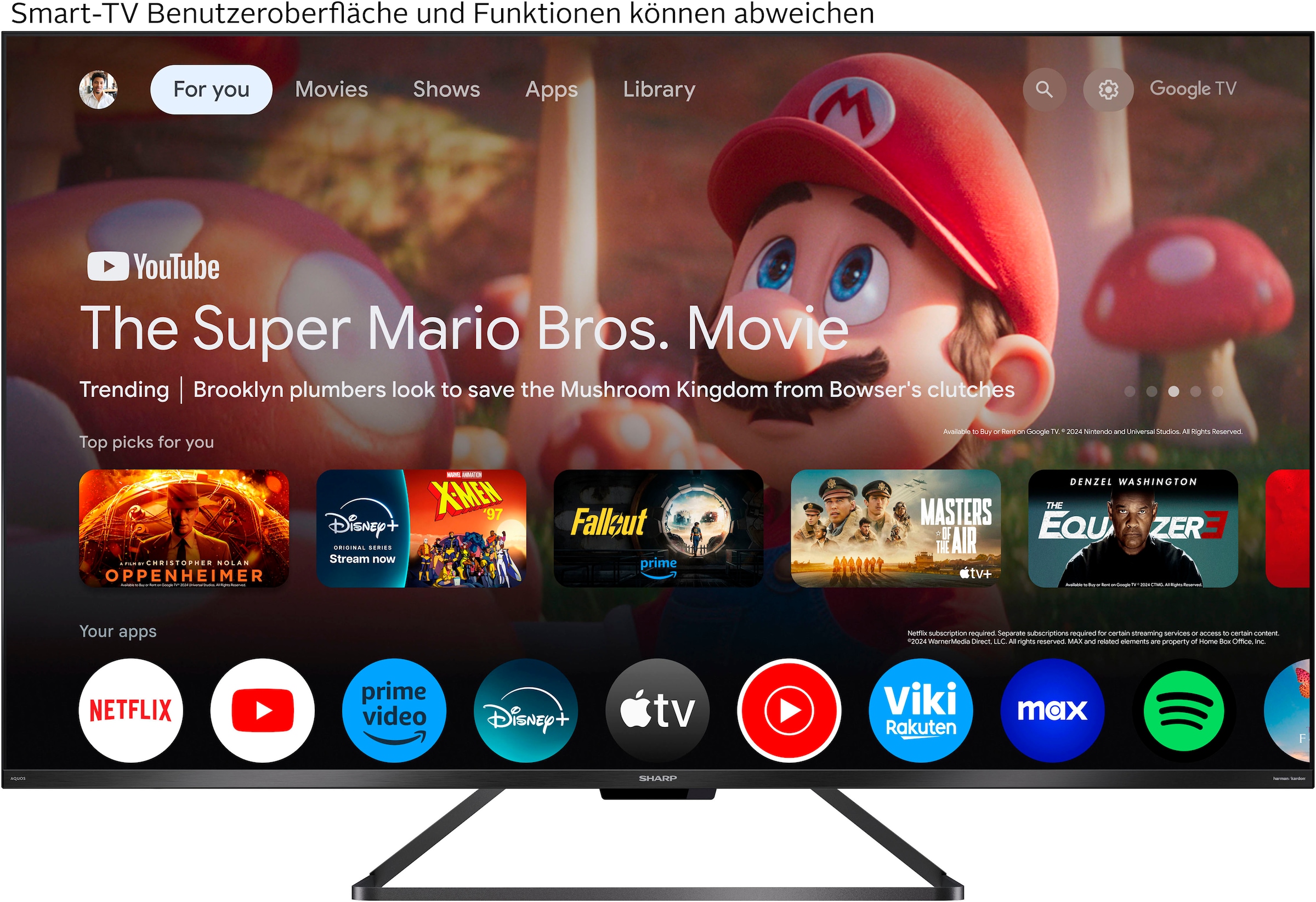 Sharp QLED-Fernseher »4T-C55GRx«, 4K Ultra HD, Smart-TV-Google TV