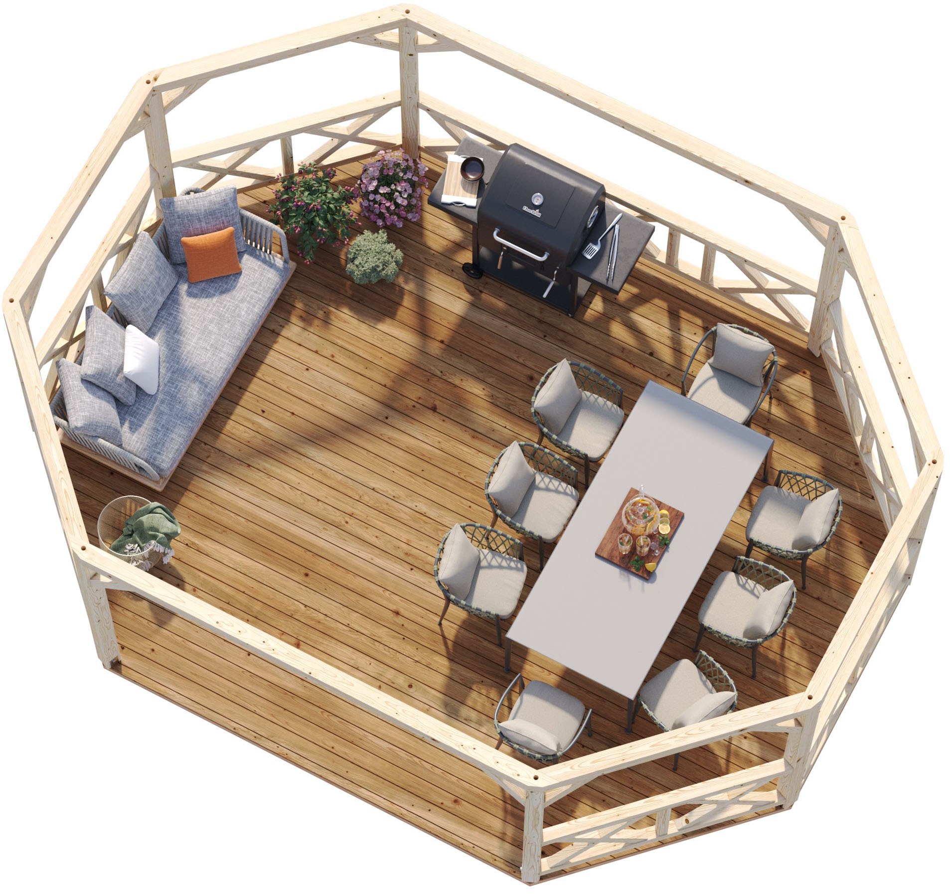 Holzpavillon PALMAKO "Betty", weiß, neutral, B/H/T: 551cm x 362cm x 700cm, Pavillons, BxTxH: 551x700x362 cm 3