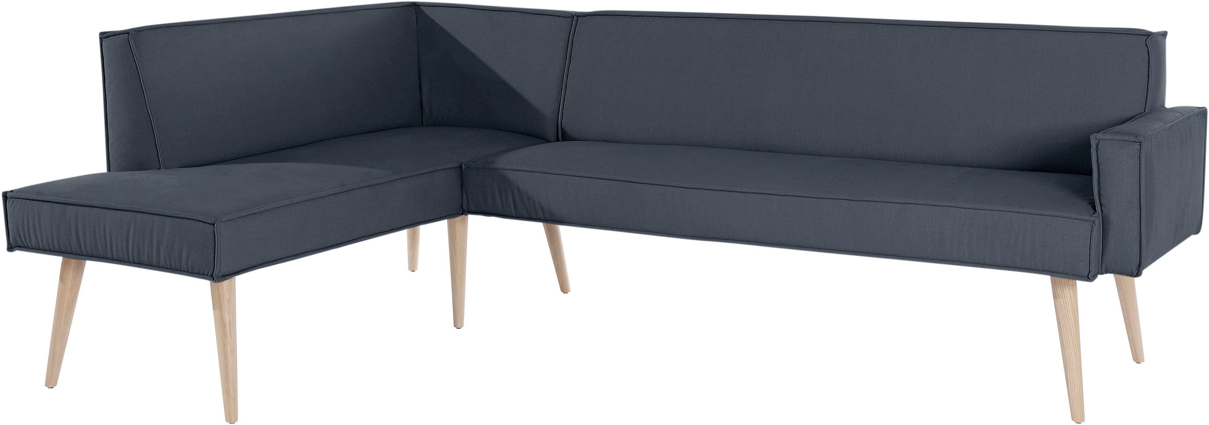 exxpo - sofa fashion Eckbank »Lungo, moderne Kedernaht, bequem und elegant, hoher Holzfuß«, hochwertige Detailverarbeitung, frei im Raum stellbar
