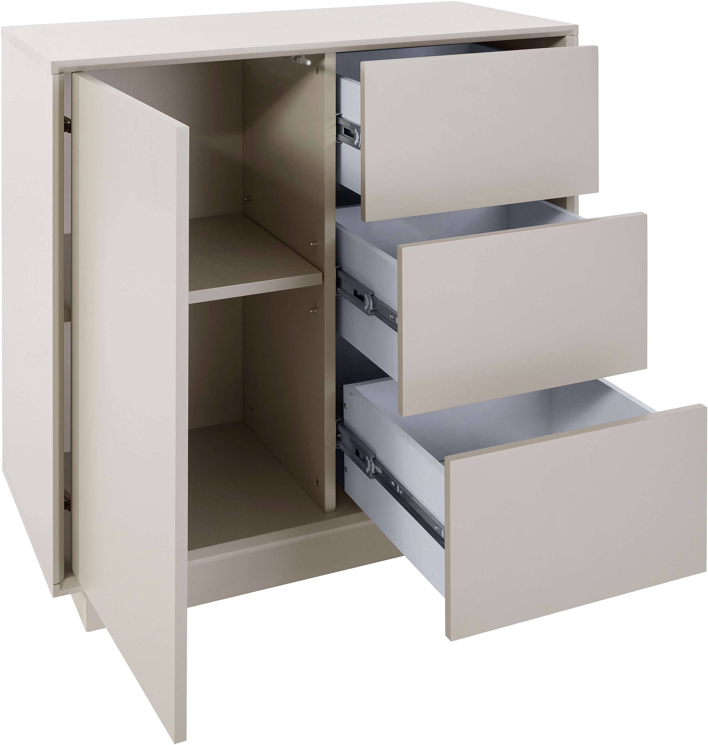 homsy by Ana Johnson Sideboard »Storvia« seidenmatte Lackierung, geräuschlose Soft-Close-Schubladen, B 85 cm