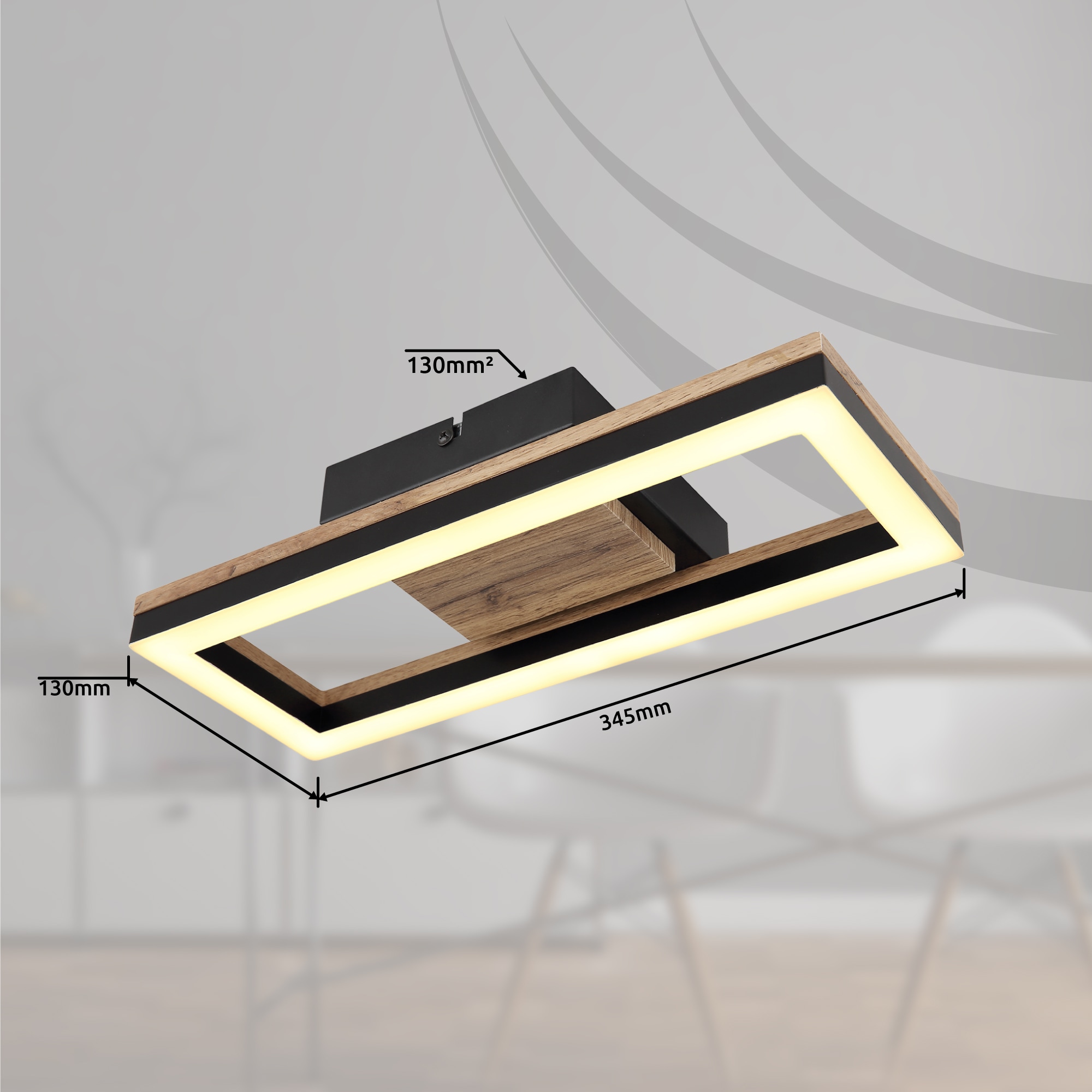 GLOBO LIGHTING LED Deckenleuchte »BEATRIX«, Leuchtmittel LED-Modul | LED fest integriert, Deckenlampe/Wohnzimmer/Schlafzimmer/modern/Holz