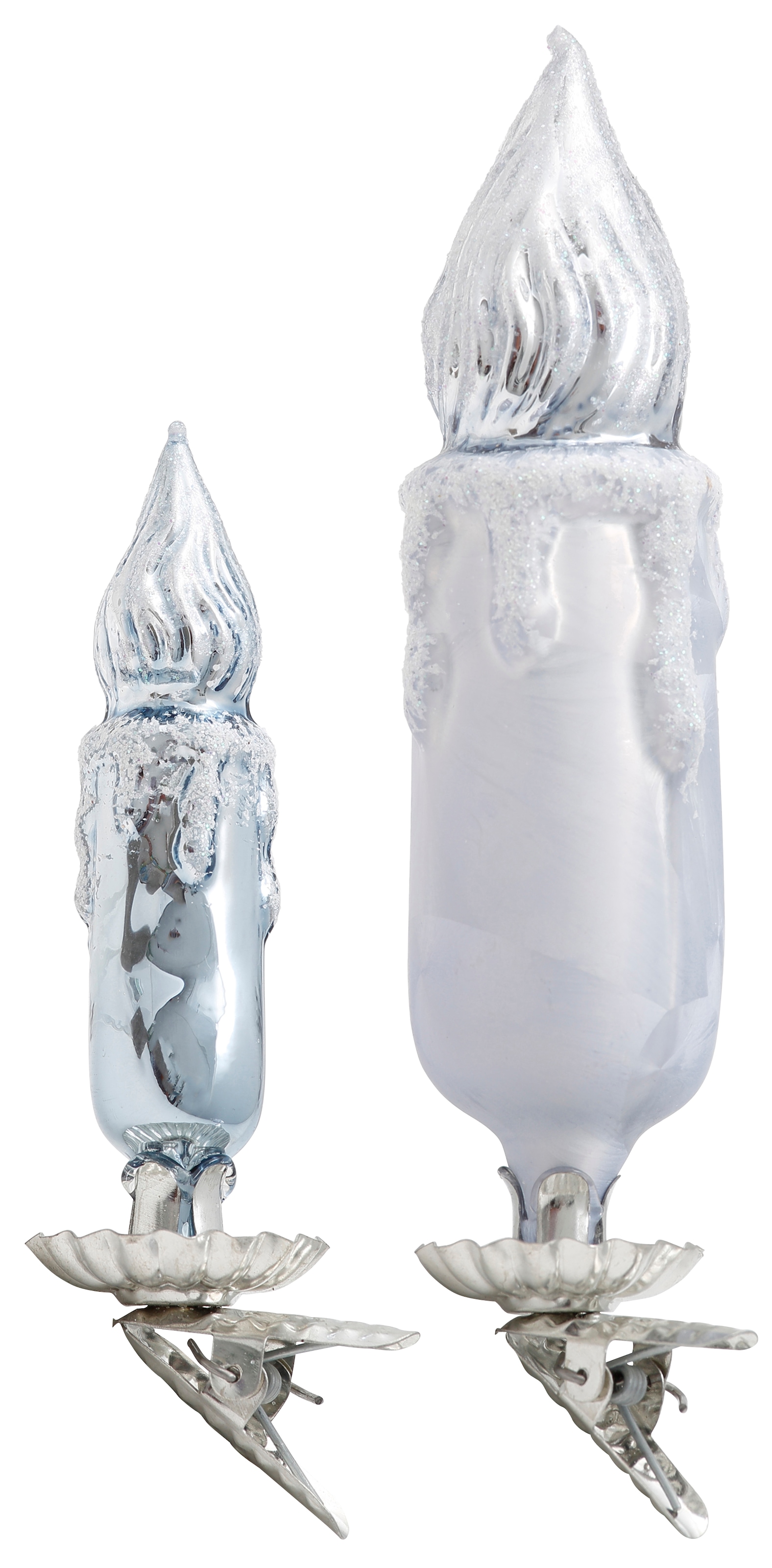 Thüringer Glasdesign Weihnachtsbaumklammer »Eiszauber«, (Set, 2 tlg.), Kerzen, Höhe 8... kaufen