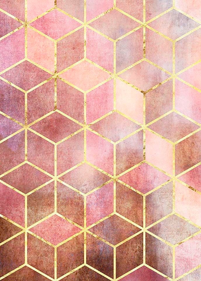 Komar Bild »Mosaik Rosso«, Formen-Kunst, (1 St.), Wandbild zur Dekoration - ohne Rahmen