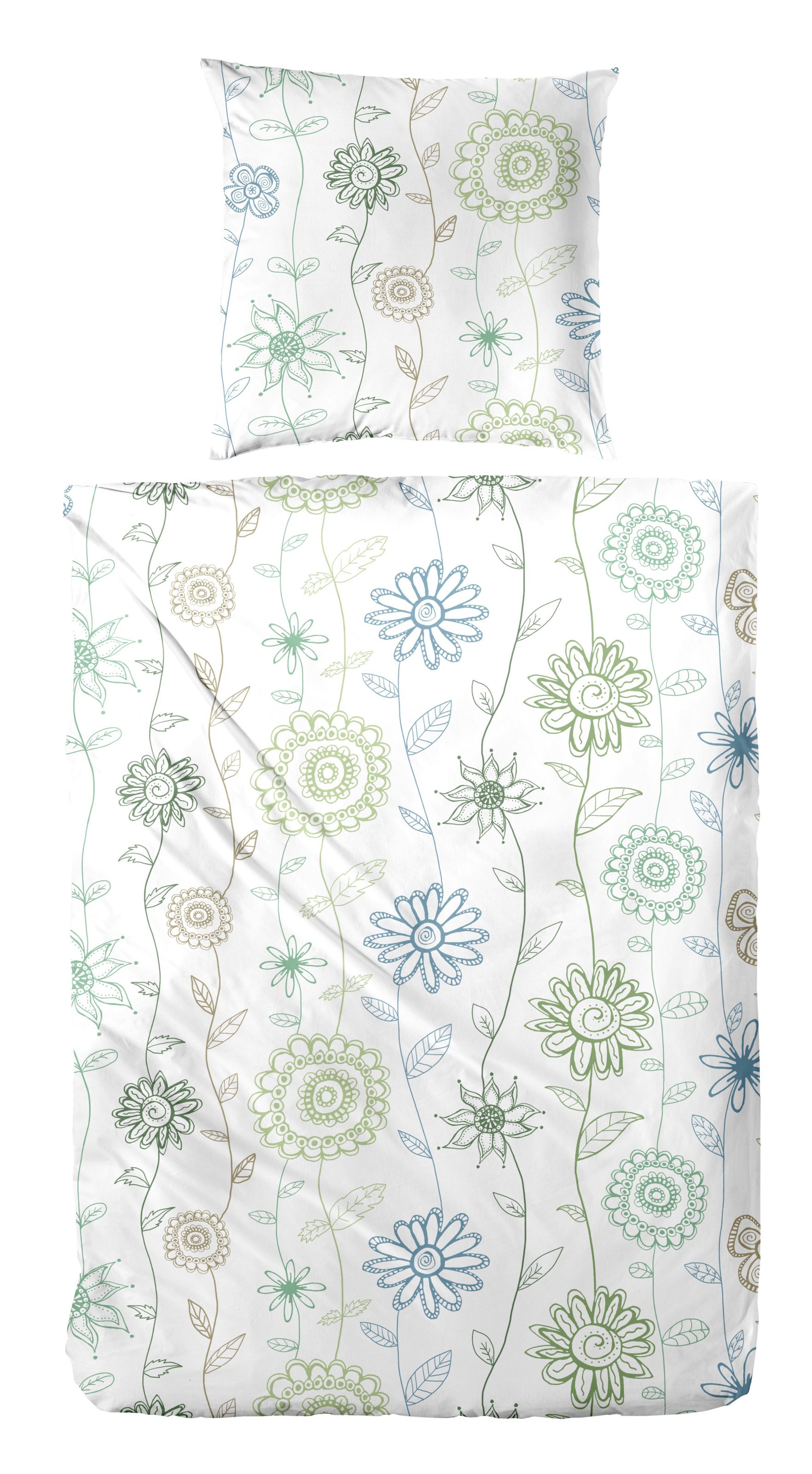 Primera Bettwäsche "Feinbiber-Bettwäsche Frida" 2 Stk. mit fröhlichem Blume günstig online kaufen