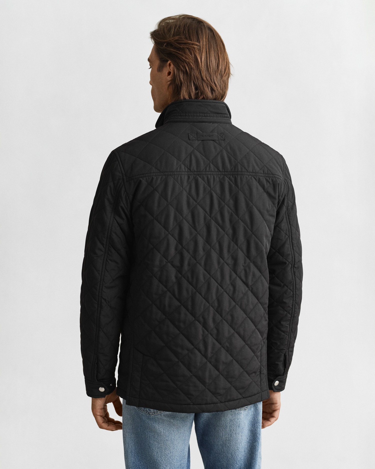 Steppjacke GANT, Herren, Gr. XL, schwarz, Web, Obermaterial: 100% Polyester, unifarben, regular fit hüftbedeckend, 1-Knopf-Manschette mit Schlitz, Jacken Steppjacke, mit Stehkragen 3
