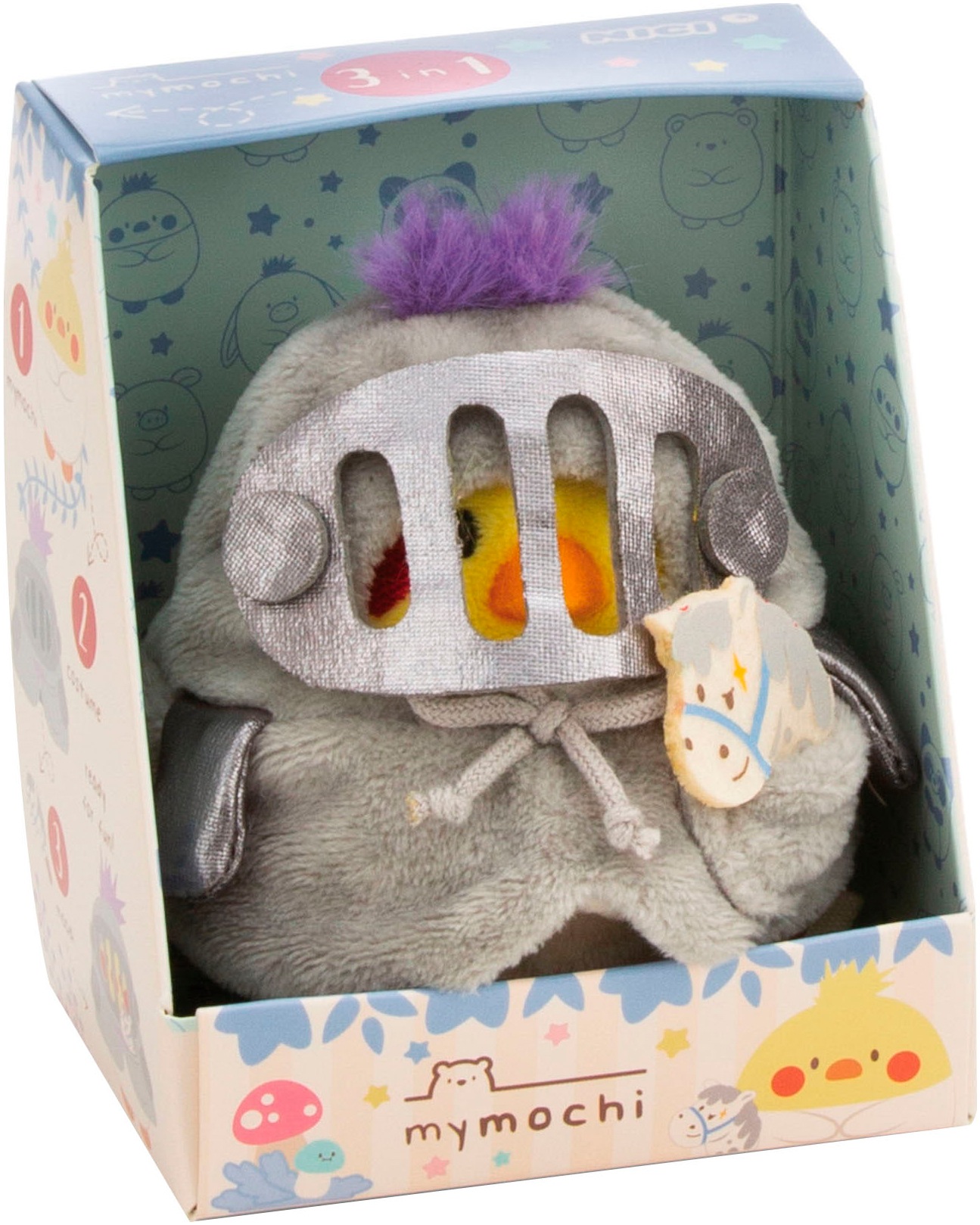 Nici Kuscheltier »mymochi, Sittich Chipsy 8 cm mit Steckenpferd und Ritterkostüm«, (Set), in Geschenkbox
