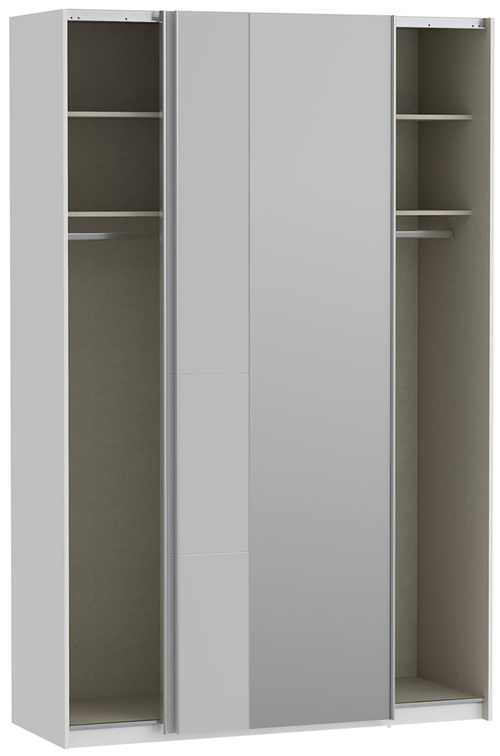 FORTE Schwebetürenschrank »Fittio. Made in Europe, 2 Schiebetüren, modernes Design«, Höhe 2,35 mtr, stehende Montage, Spiegel