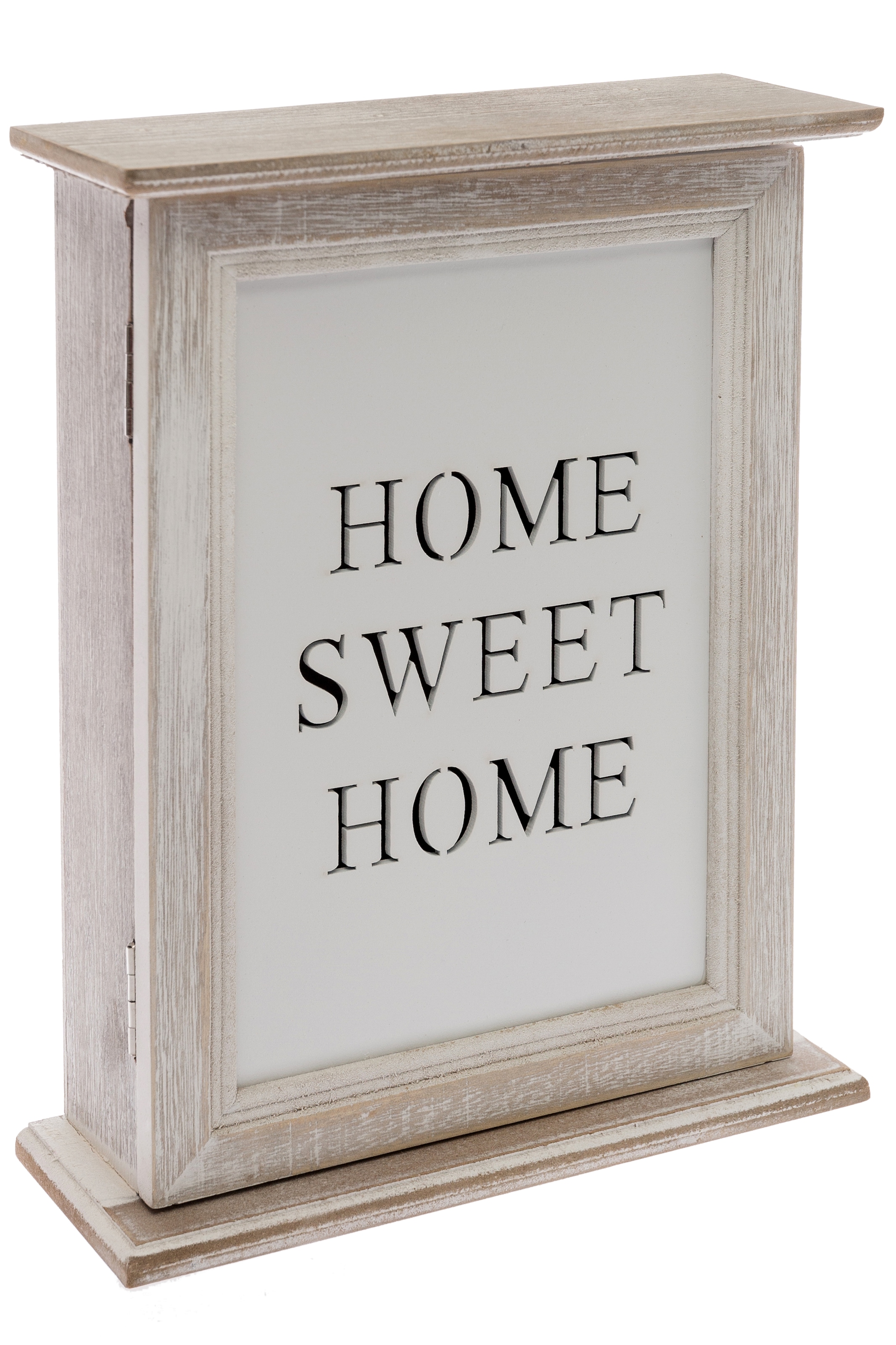 Schlüsselkasten »Home Sweet Home, weiß«, mit 6 Haken & Schriftzug, Shabby Optik