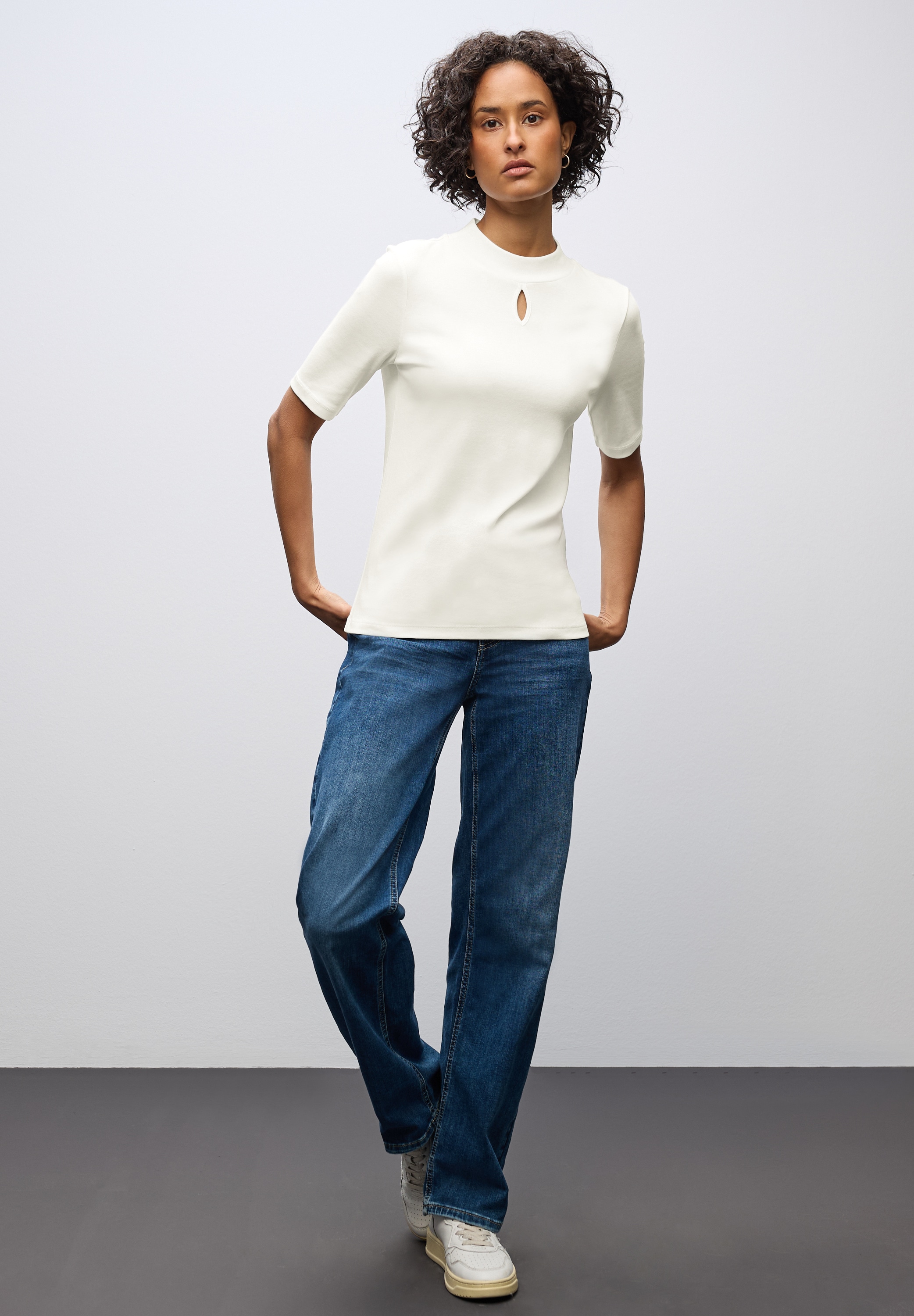 STREET ONE T-Shirt mit Turtleneck und Cut-Out