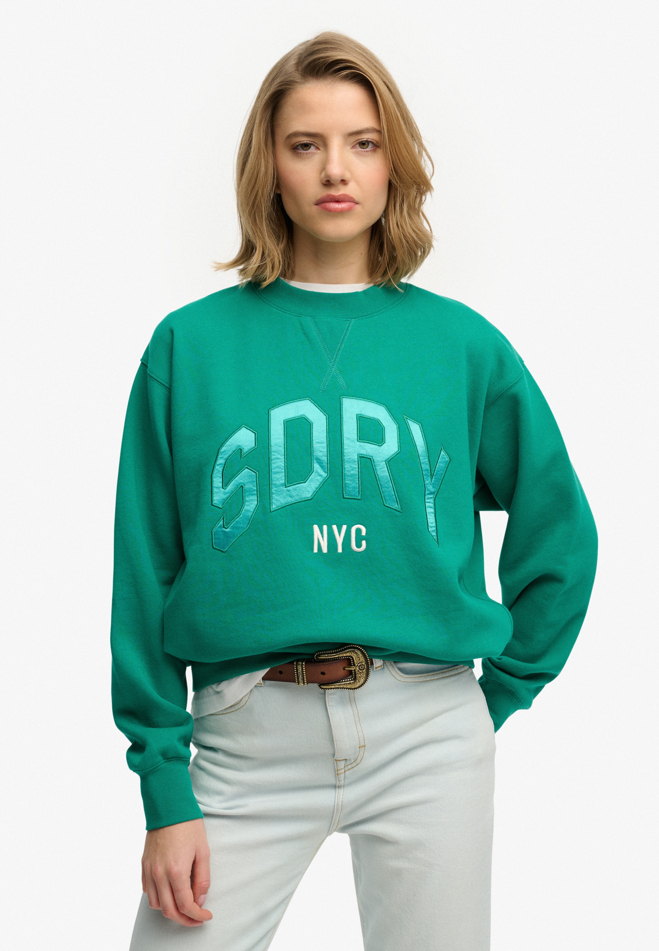 Superdry Sweatshirt "VARSITY SATIN APPLIQUE CREW" günstig online kaufen