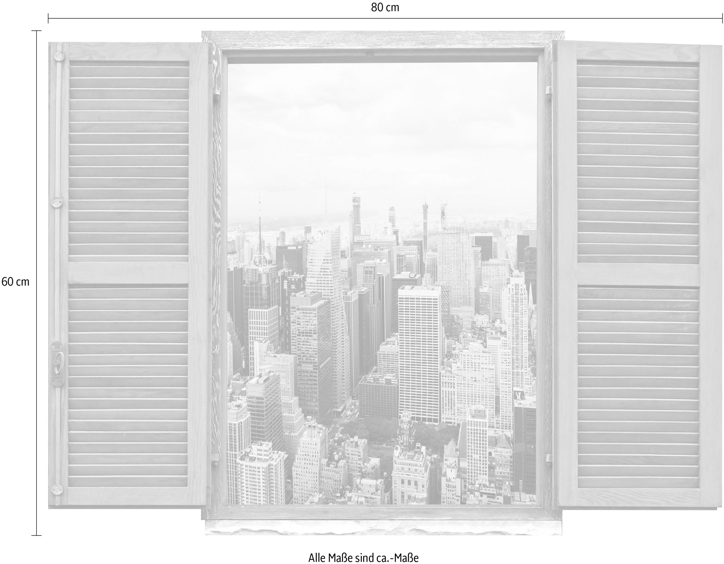 queence Wandtattoo »Großstadt«, (1 St.), Wandsticker, Wandbild, selbstklebend, 3D, Fenster
