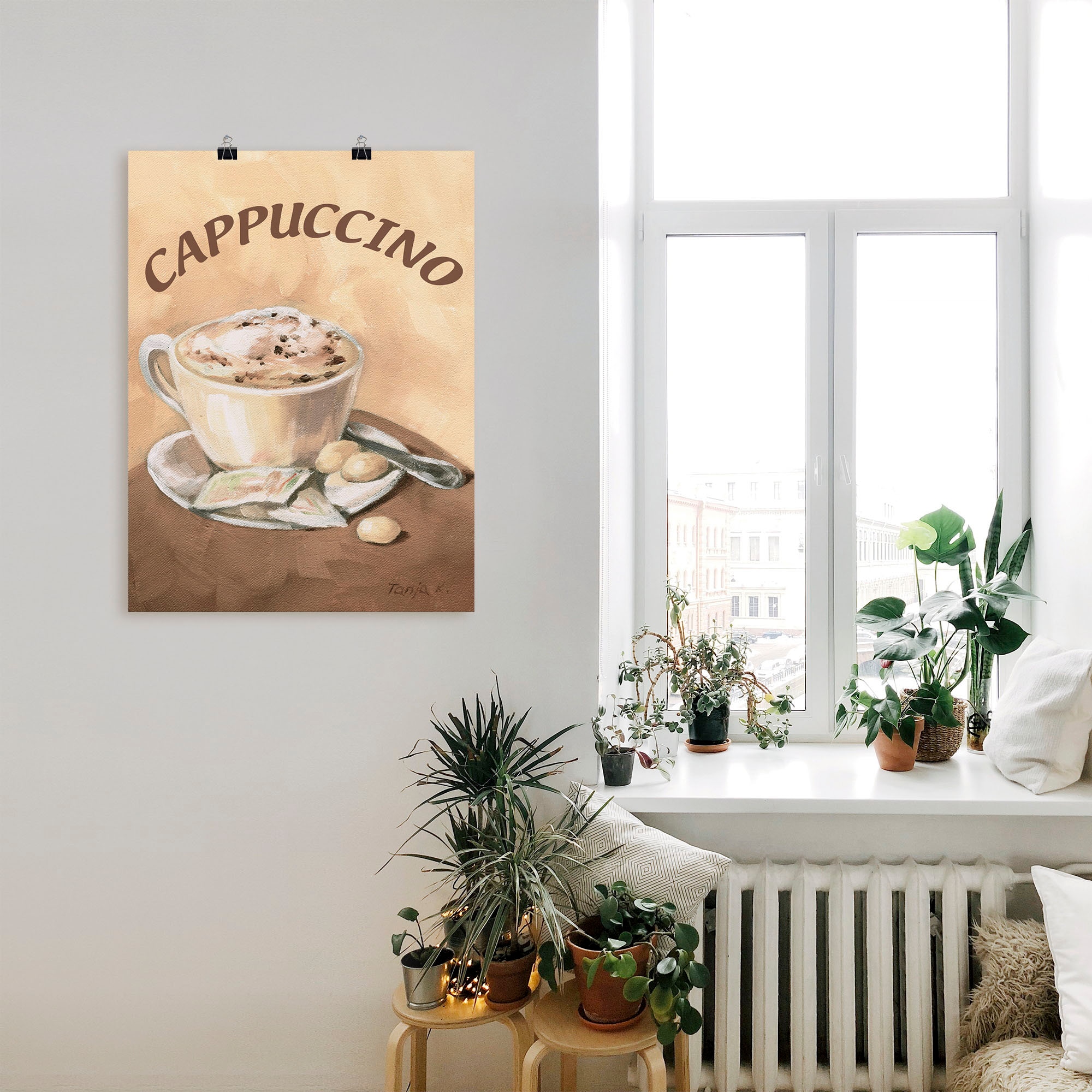 Artland Wandbild »Tasse Cappuccino«, Getränke, (1 St.), als Leinwandbild, Poster, Wandaufkleber in verschied. Größen