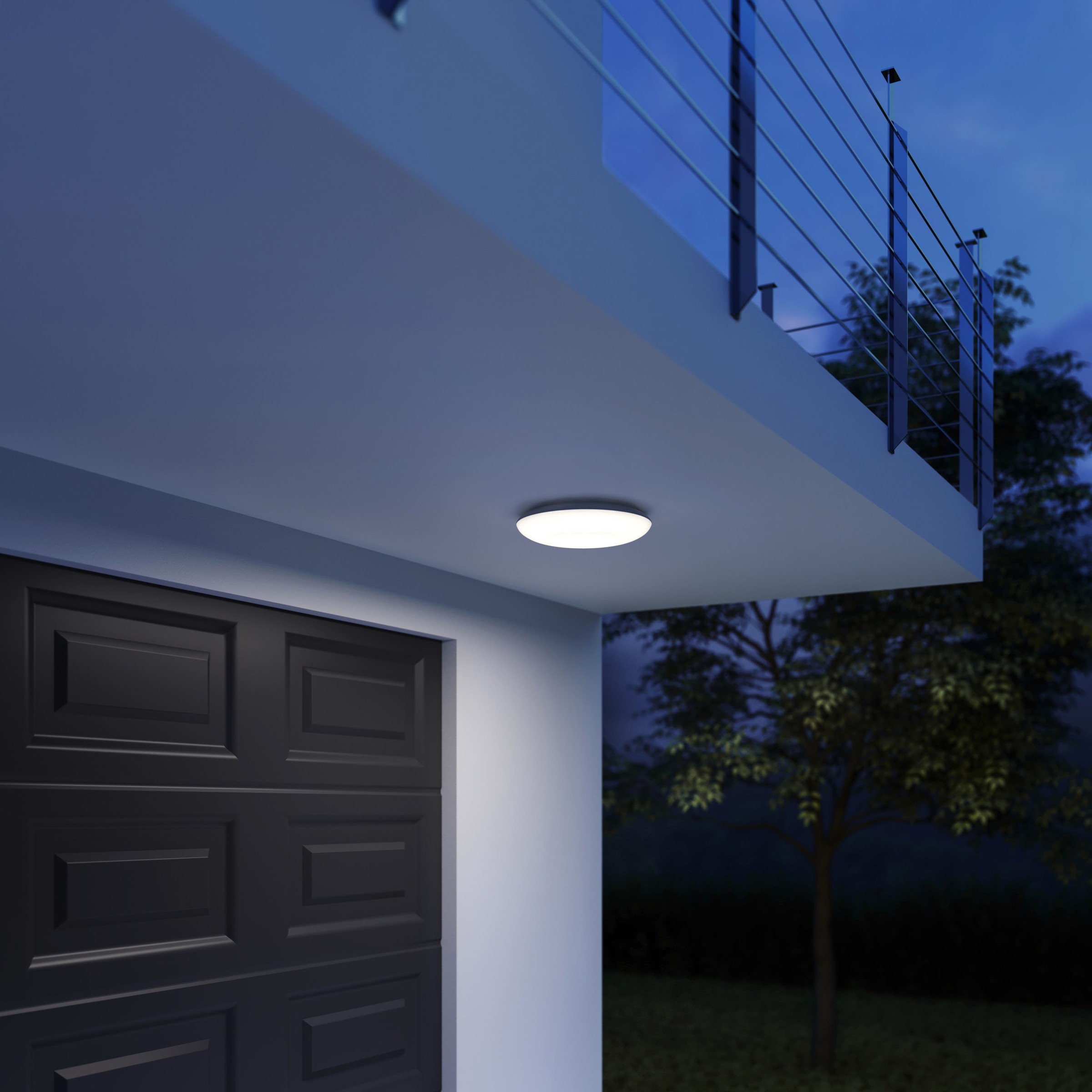 steinel LED Außen-Deckenleuchte »DL Vario Quattro«, 360Â° Bewegungsmelder+LED-Leuchtmittel,Innen-&Außen,Deckenlampe, Rund