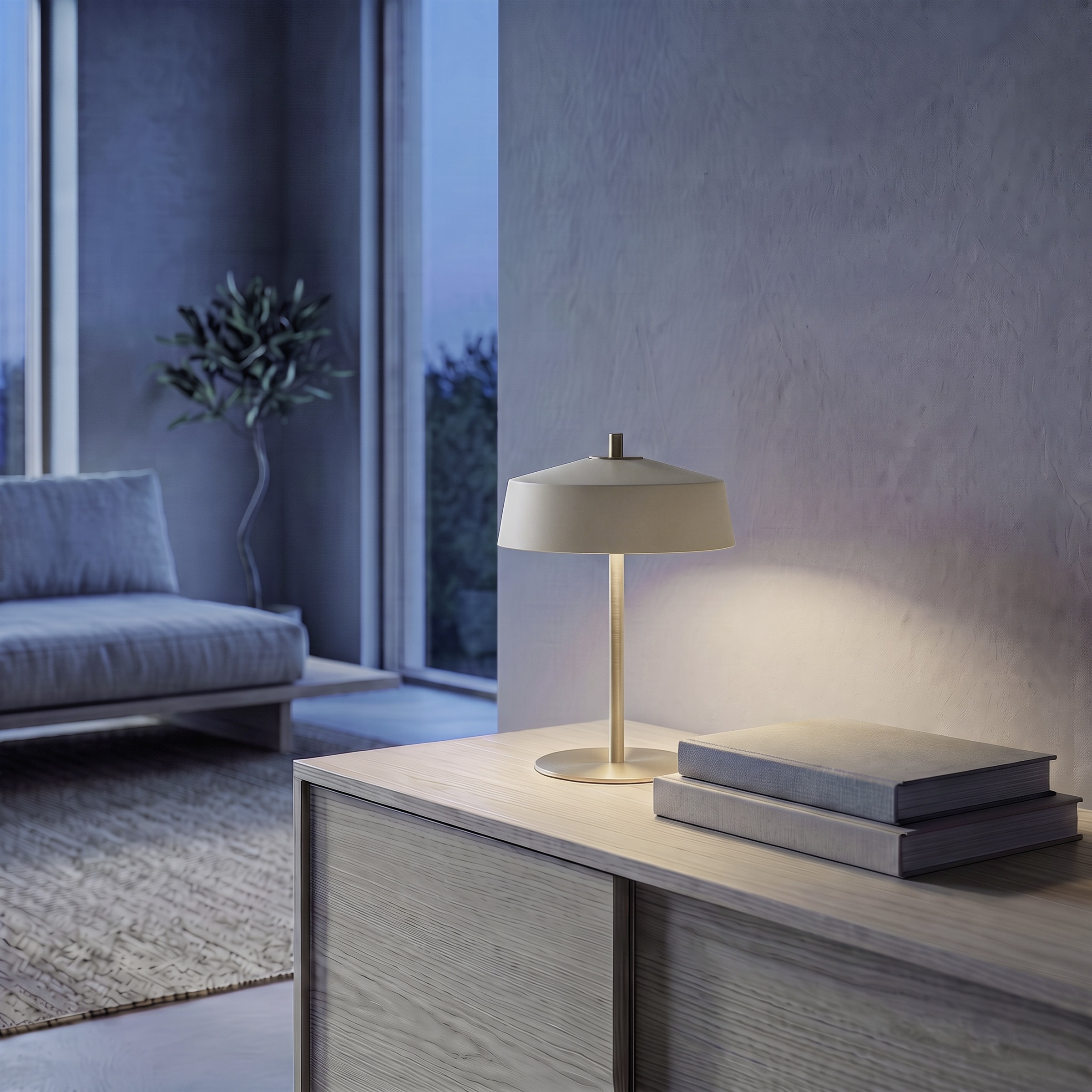 EGLO LED Tischleuchte »VALDIOLA« E14 1 Stk. Tischlampe, Lampe sandfarben, messing-gebürstet  H:32,7 Ø 23 cm