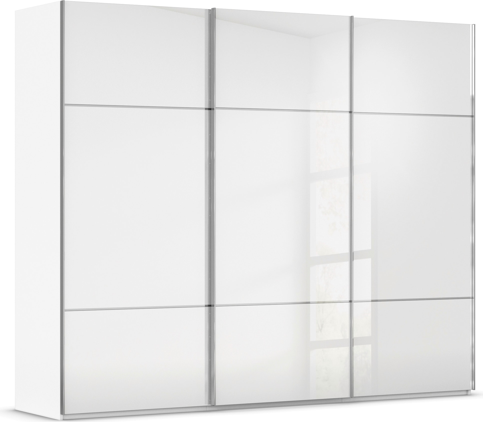 rauch "Kleiderschrank Schrank Garderobe Schlafzimmerschrank SCALE-TRIO" edle dreigeteilte Front mit 2 Zierleisten Glasfront MADE IN GERMANY