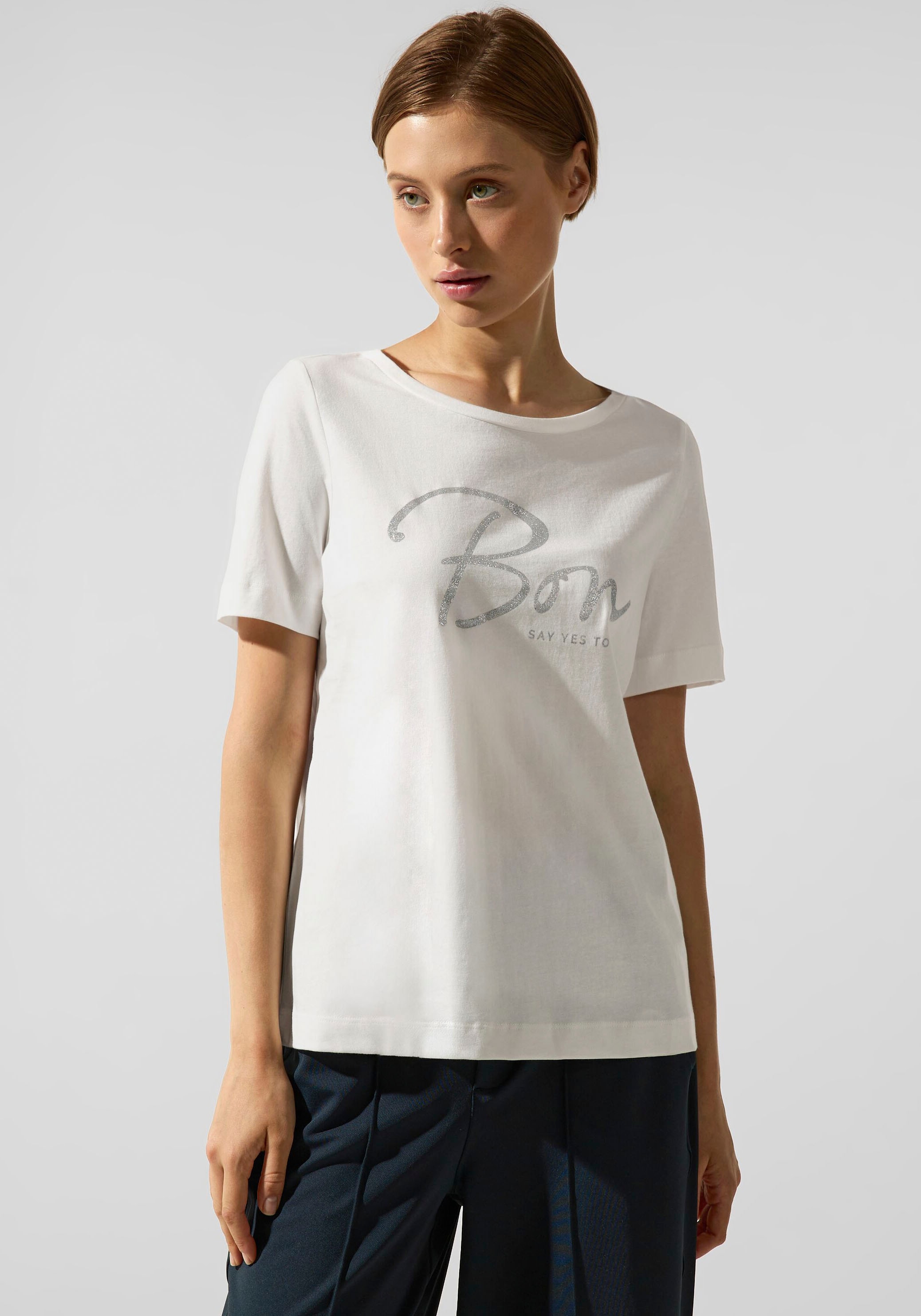 STREET ONE T-Shirt, mit einem hüftlangen Schnitt für kaufen | BAUR