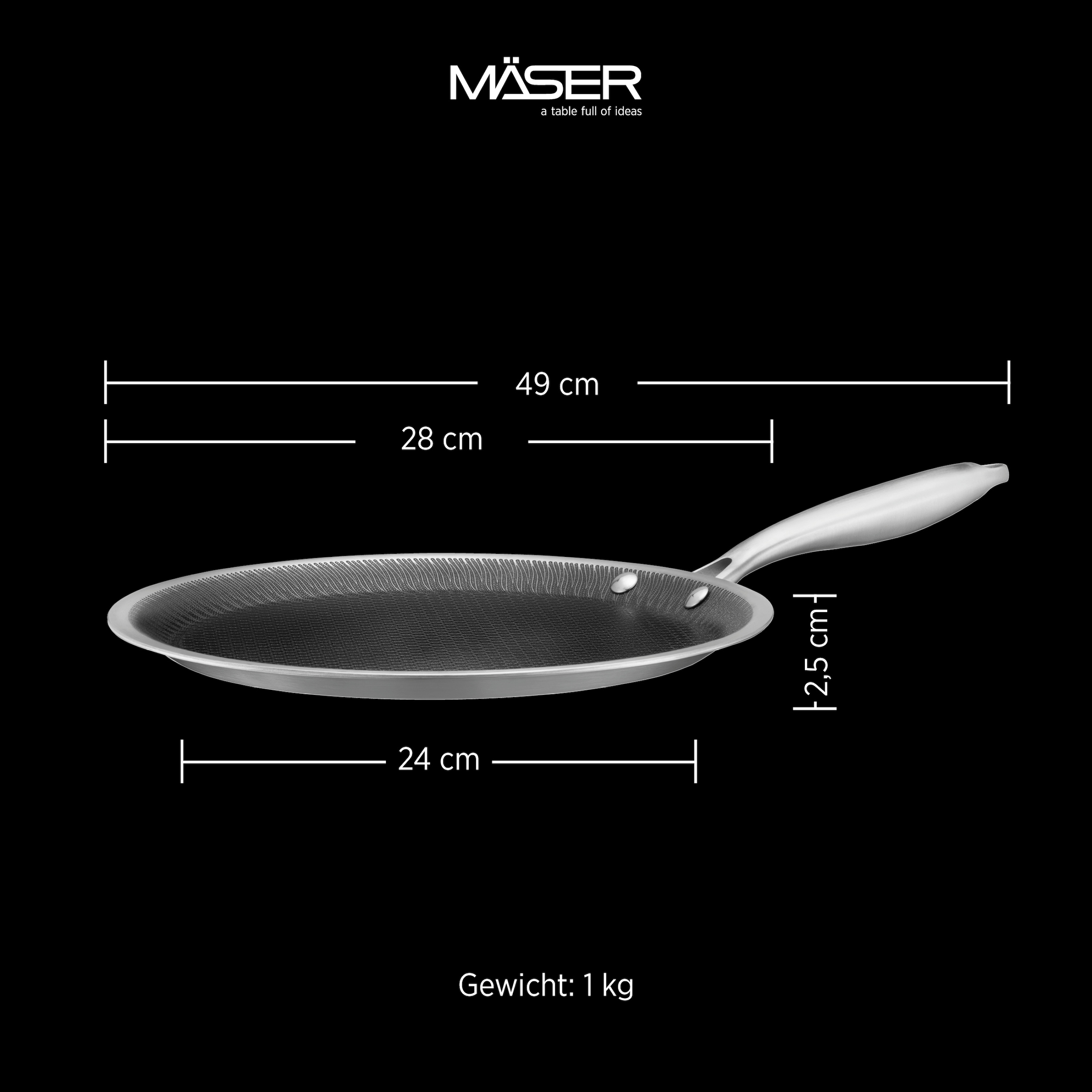 MÄSER Crêpepfanne »Hestia Keramik« Edelstahl 18/10 1 tlg.