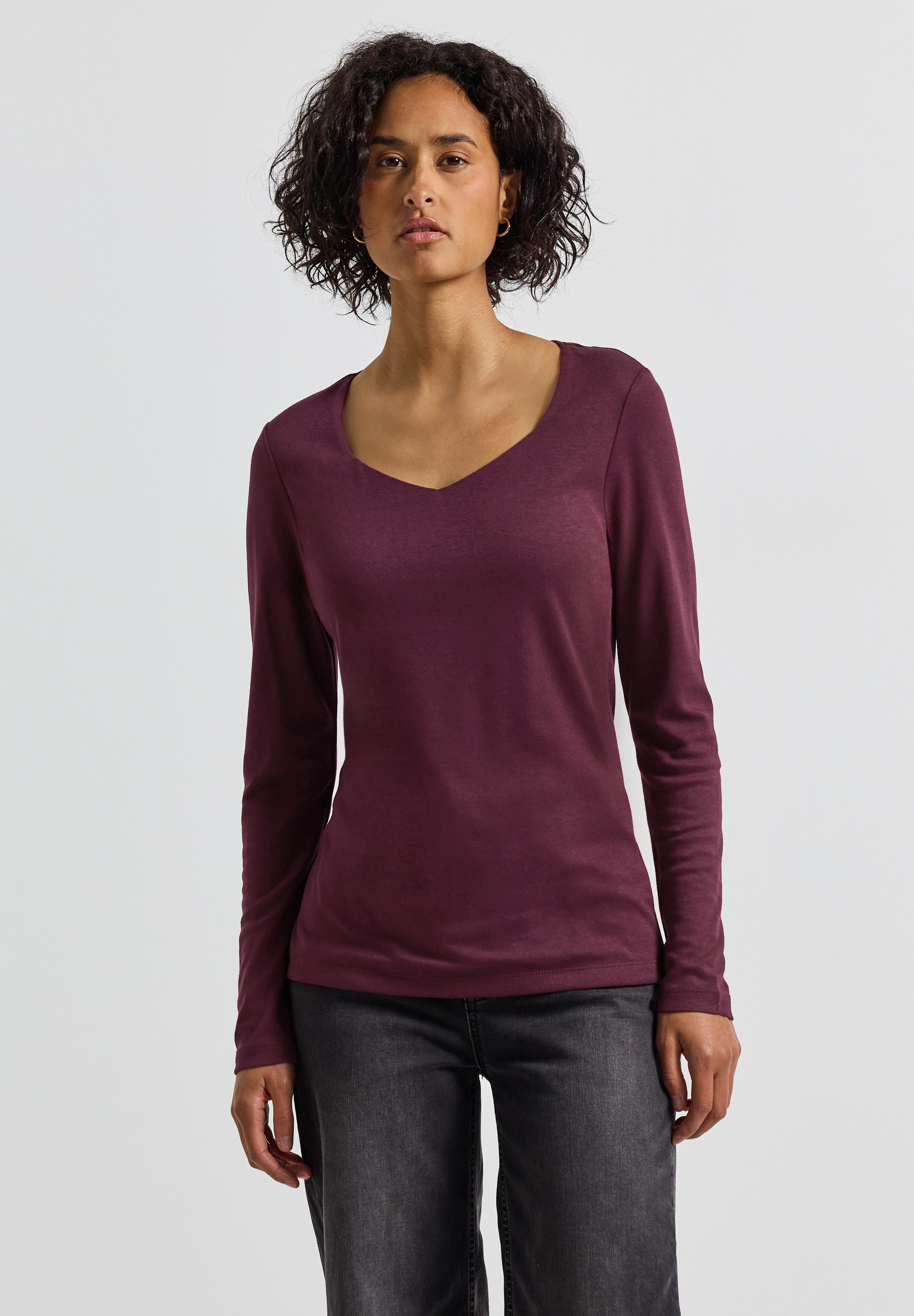STREET ONE Langarmshirt, im soften Baumwoll-Mix günstig online kaufen