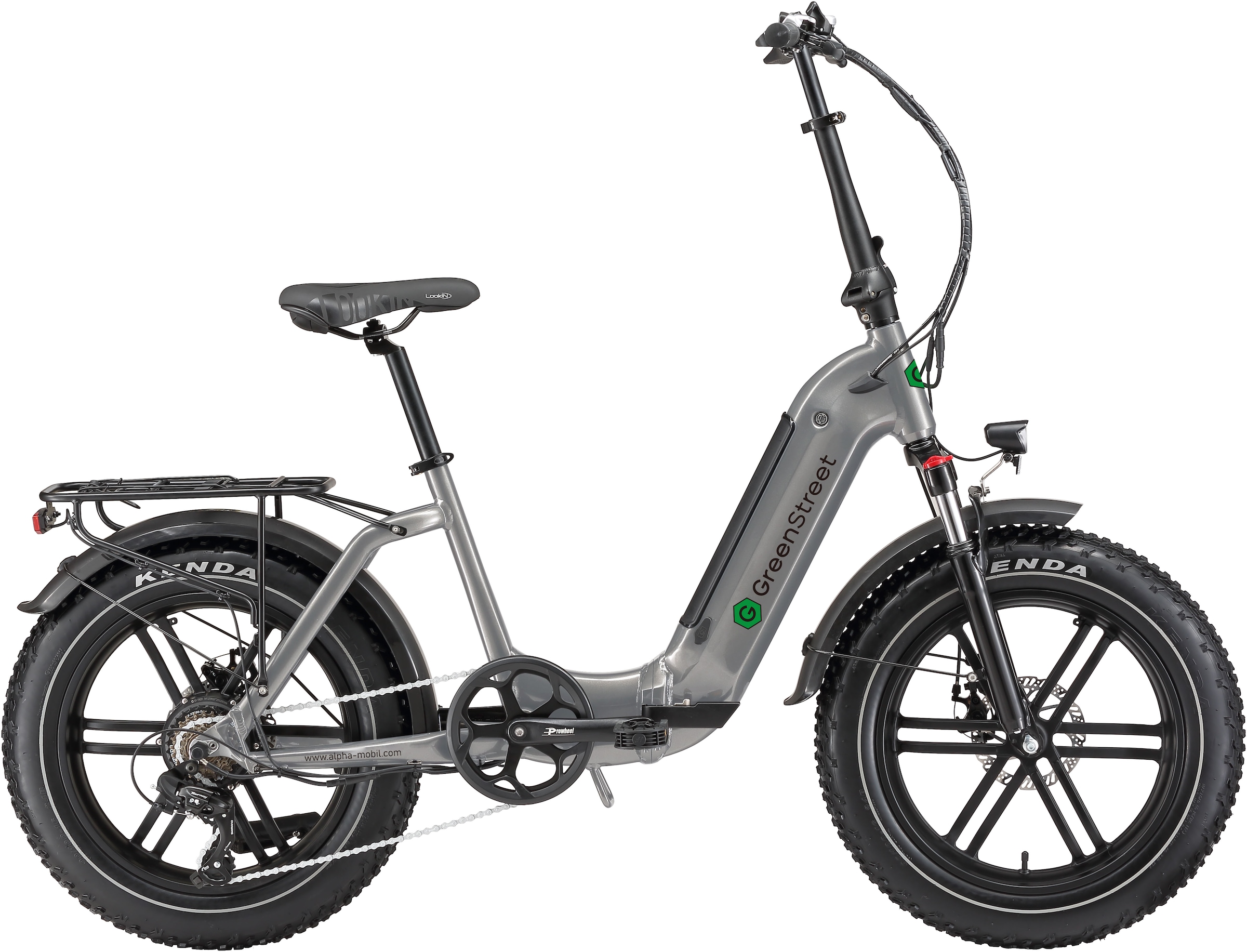 GreenStreet E-Bike "Tiefeinsteiger Klapprad GS5", 7 Gang, Shimano, Heckmotor 250 W, (Set, 2 tlg., mit Akku-Ladegeräte, F