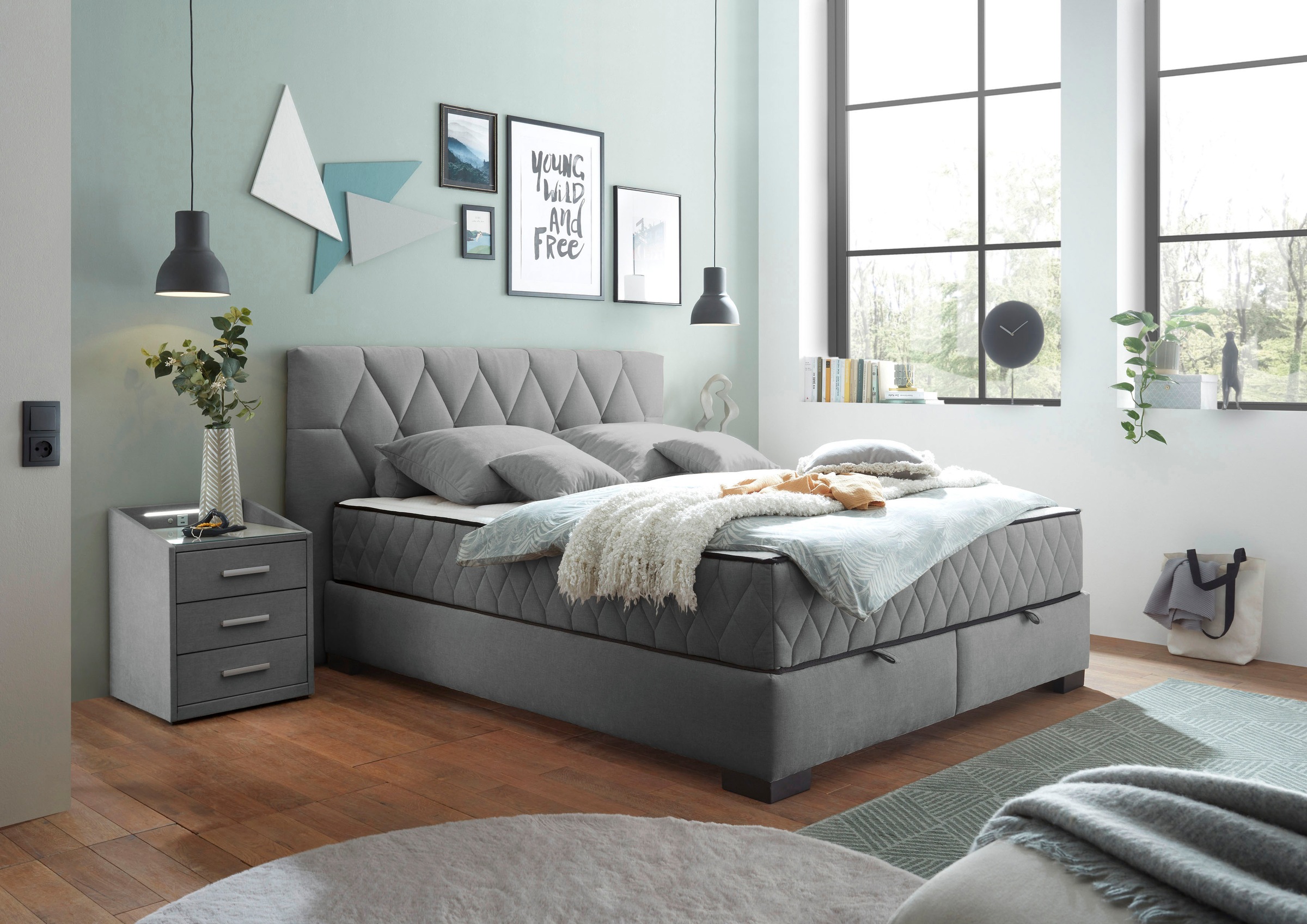 ED EXCITING DESIGN Boxbett »Nagol«, mit Bettkasten, mit Wendematratze, erhältlich in verschiedenen Breiten