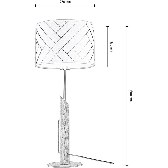 BRITOP LIGHTING Tischleuchte »PUNTO«, 1 flammig-flammig, Aus Eichenholz mit  FSC®-Zertifikat, Schirm aus laminierter Tapete | BAUR