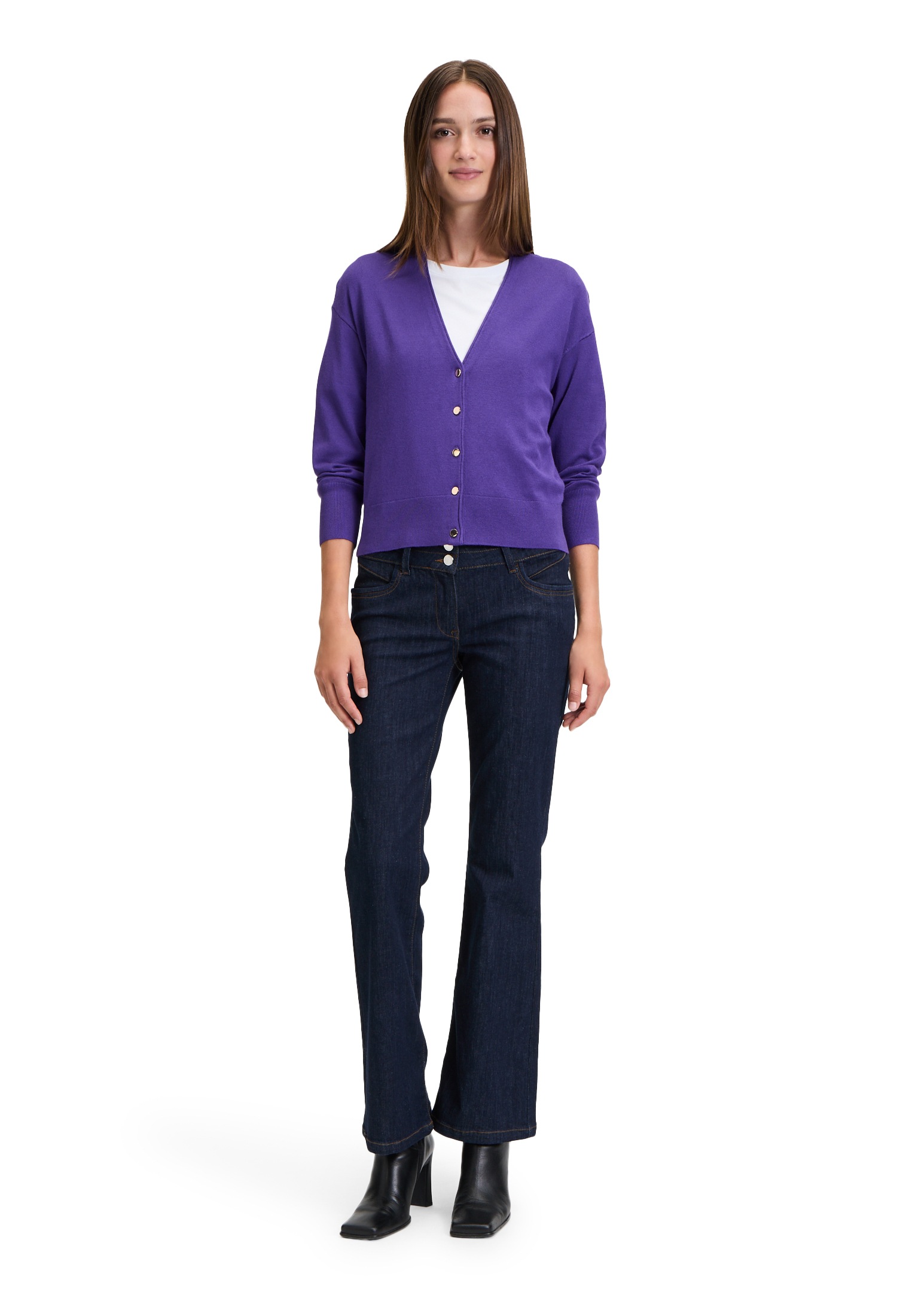 Betty Barclay Strickjacke »Betty Barclay Feinstrickjacke mit V-Ausschnitt«, Knöpfe