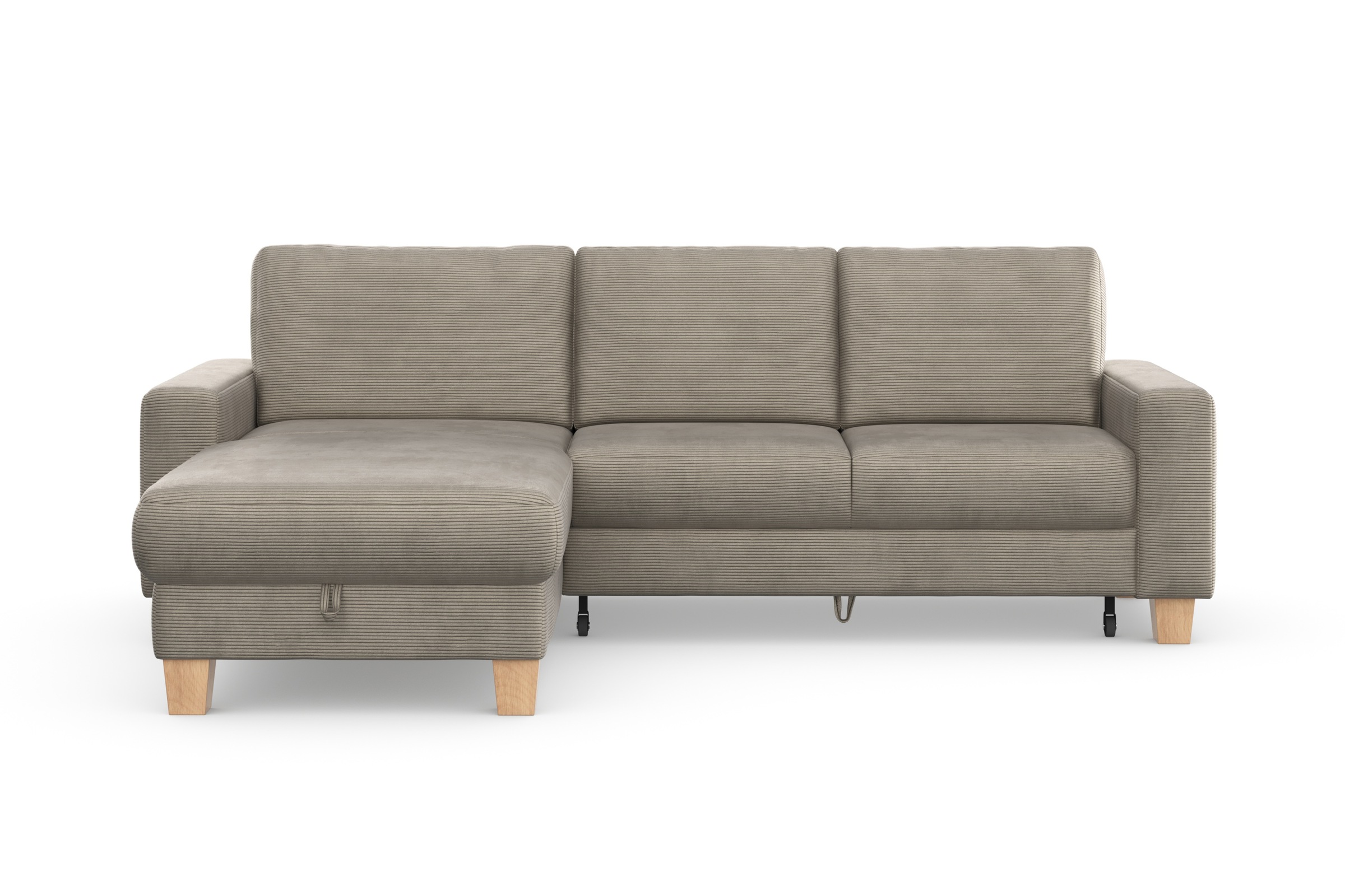 Home affaire Ecksofa »Summer L-Form«, mit Recamiere, mit oder ohne Bettfunktion und Bettkasten, Cord-Bezug
