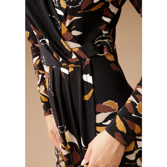 Aniston SELECTED Jerseykleid, mit silberfarbenem Zierring am  Wickel-Ausschnitt bestellen | BAUR