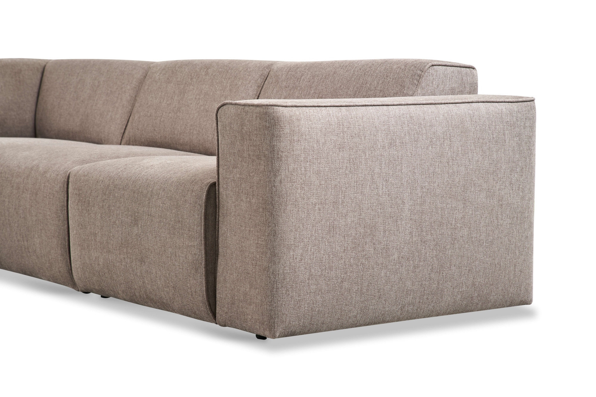 andas Ecksofa »Noord mit Kedernaht, Breite 282 cm«, Cord, Struktur, Webstoff, mit Wellenunterfederung, Massivholzrahmen