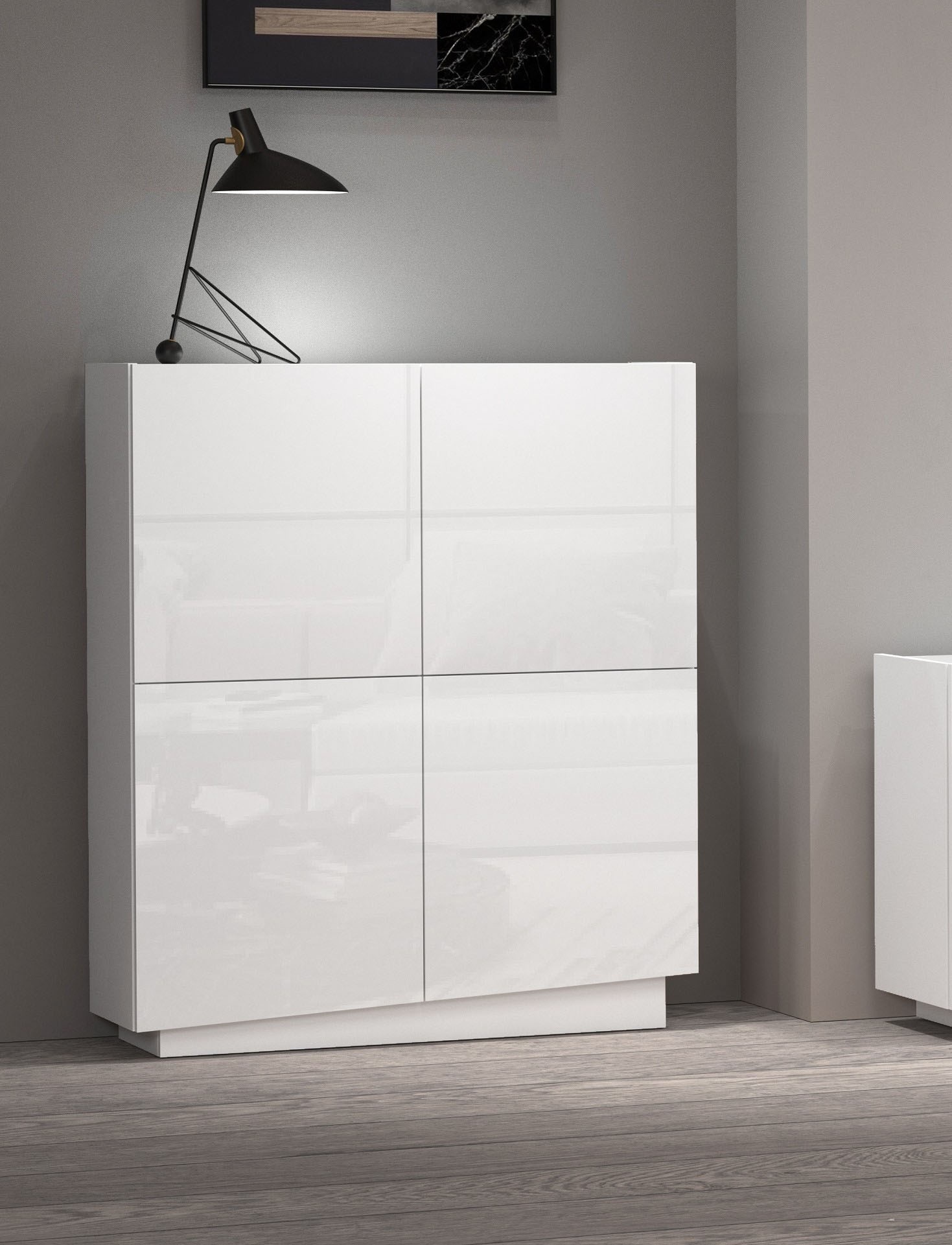 INOSIGN Highboard »VELA, Highboard, Höhe 120 cm,Design mit schrägen Türen«, (1 St.), Made in Italy, Maße-B/T/H: 100x35x120,hohes Sideboard,Anrichte,Kommode