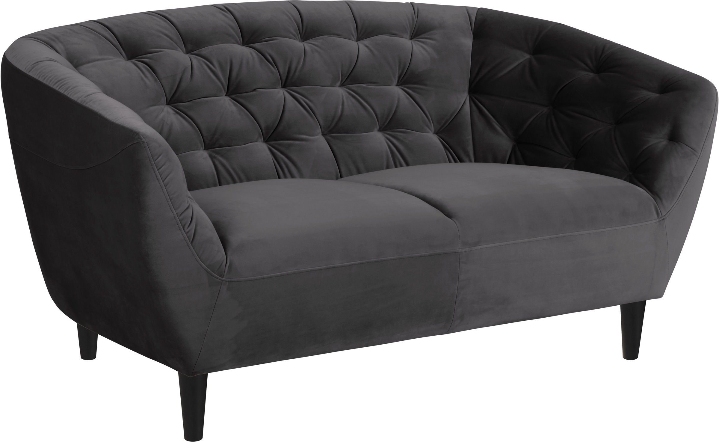 ACTONA GROUP 2-Sitzer »Ria Sofa, Couch, Doppelsofa, Loveseat,«, Samtstoff, Massivholz-Beine, Taschenfederkern, Tufting, mit Armlehnen