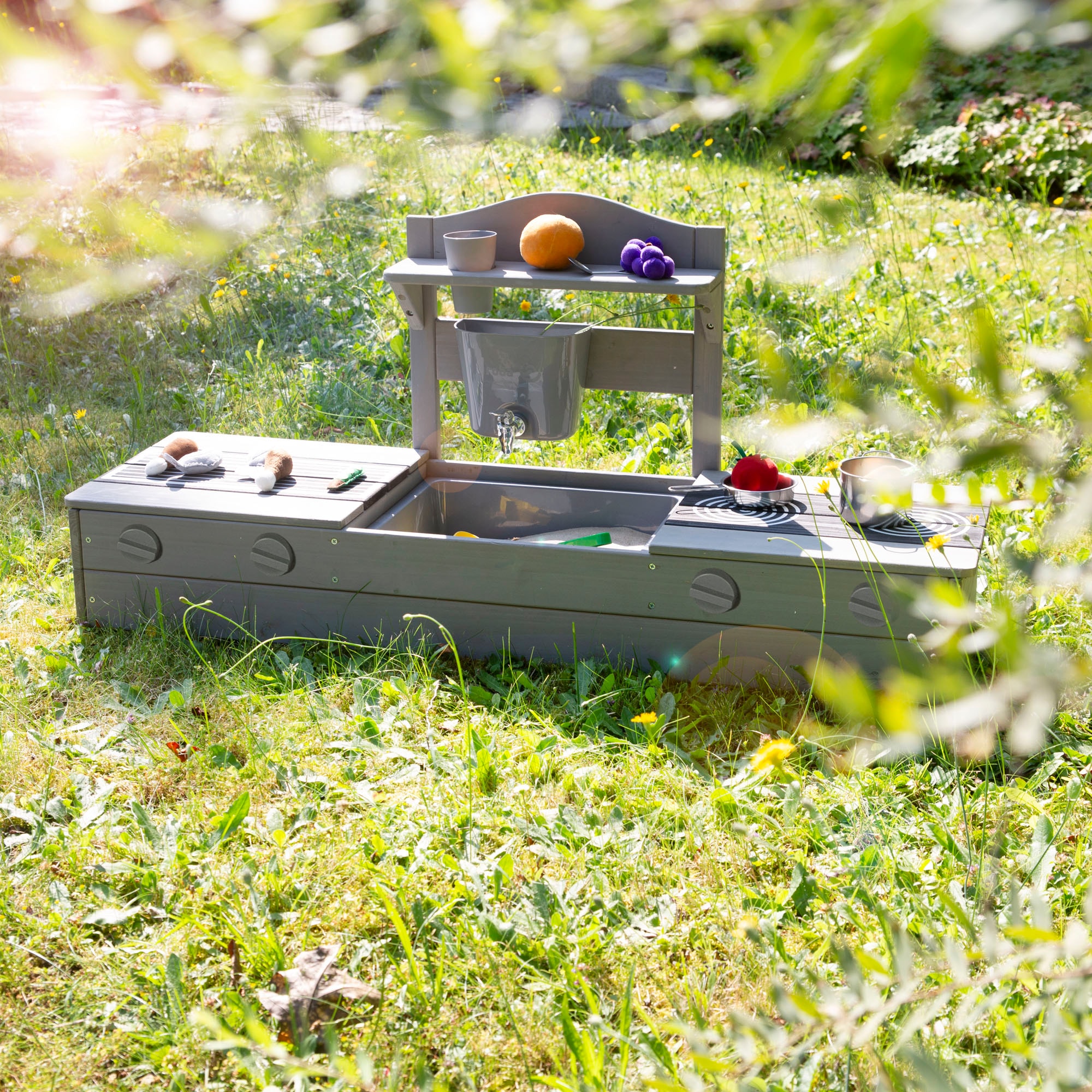 roba® Sandkasten »2 in 1, Balkonsandkasten mit Matschküche«, FSC® - schützt Wald
