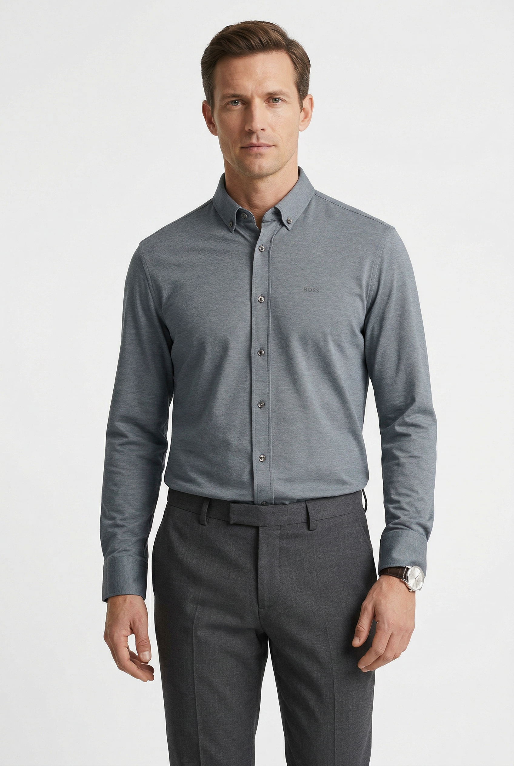 Boss Dunkelgrau029 Businesshemd "Joe" Mit Button-Down-Kragen Regular Fit von Baur