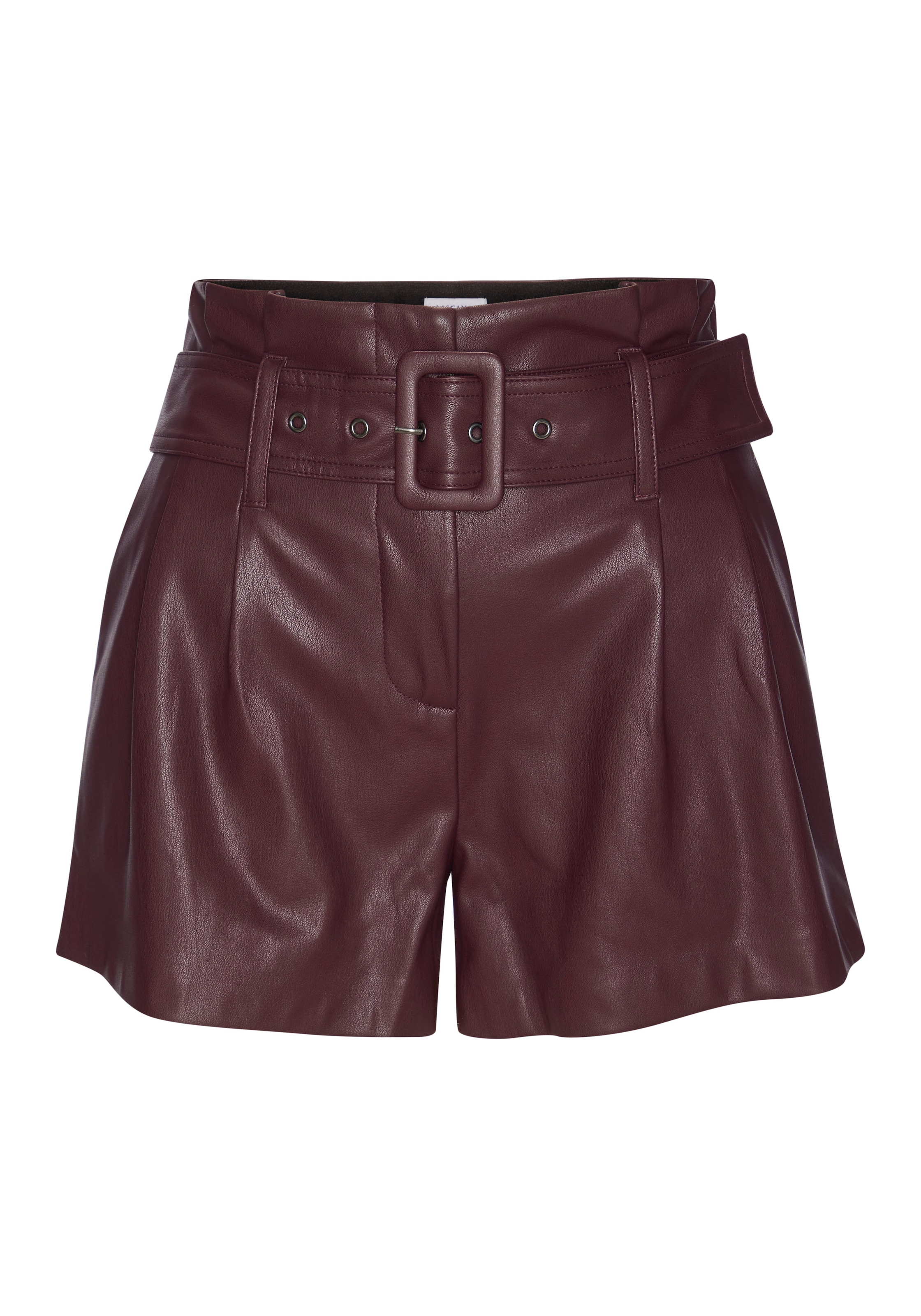 LASCANA Shorts, (mit Gürtel), aus Lederimitat, Kunstleder Shorts, elegant, günstig online kaufen