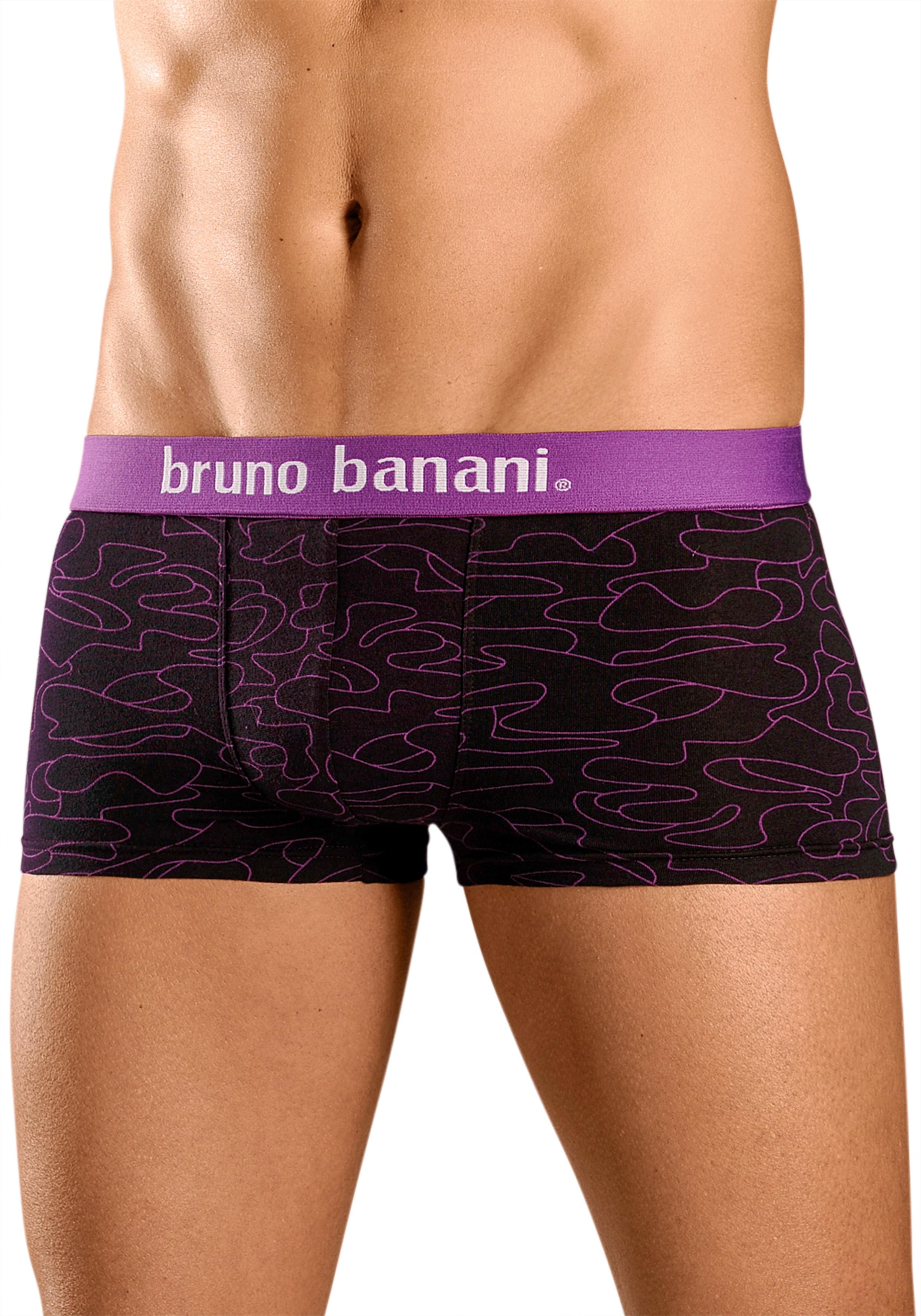 Bruno Banani Hipster, (Packung, 4 St.), Boxershorts in uni oder gemustert aus Baumwollmischung