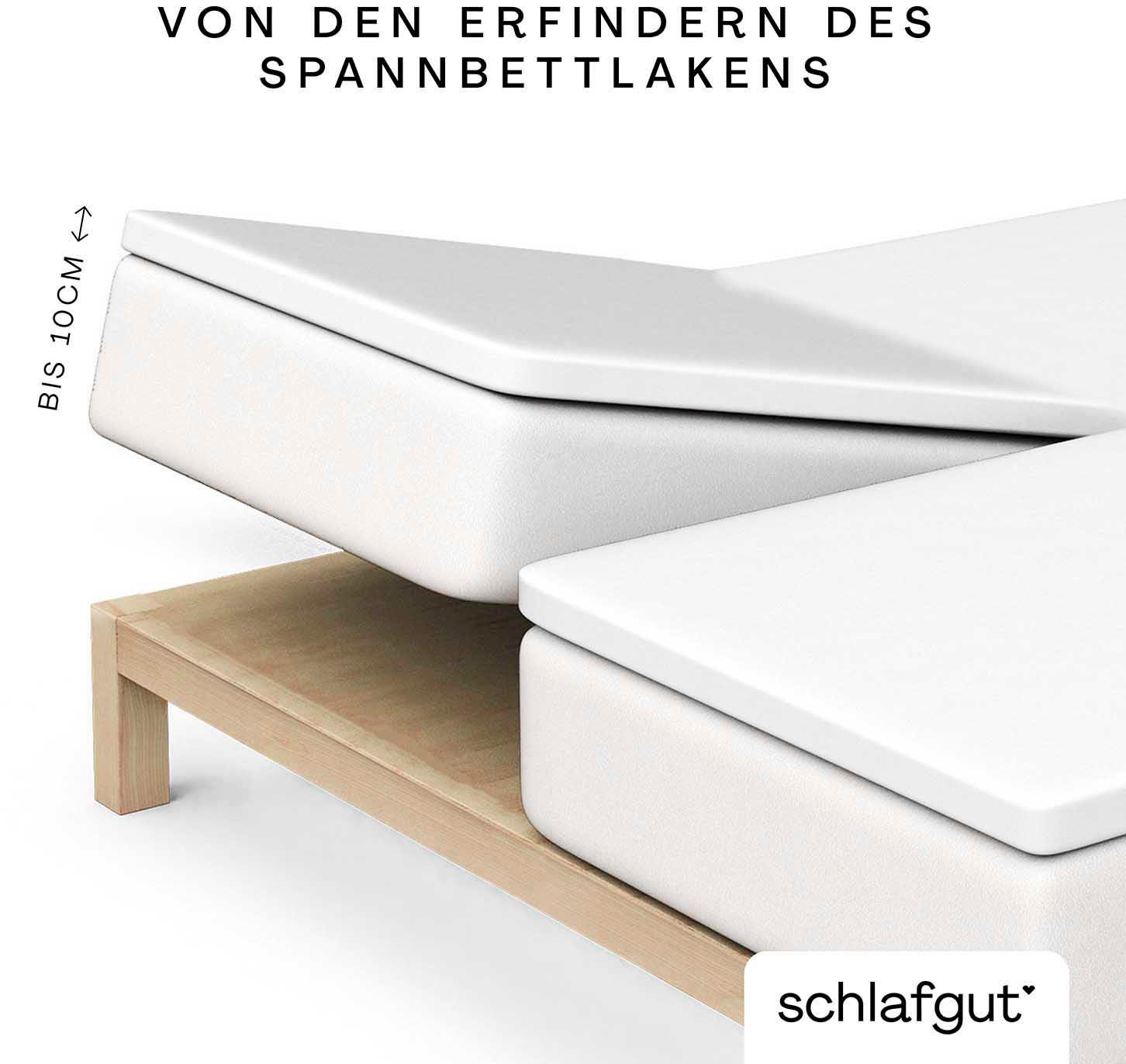 Schlafgut Spannbettlaken "Pure Split-Topper" MADE IN GREEN by OEKO-TEX