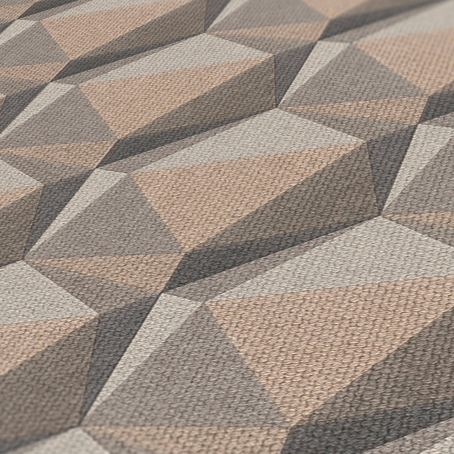 A.S. Création Vliestapete »Nara Grafisch 3D Effekt« gemustert | matt | neutral leicht strukturiert 3D Muster Grafiktapete Tapeten Wohnzimmer Schlafzimmer Küche Flur Büro