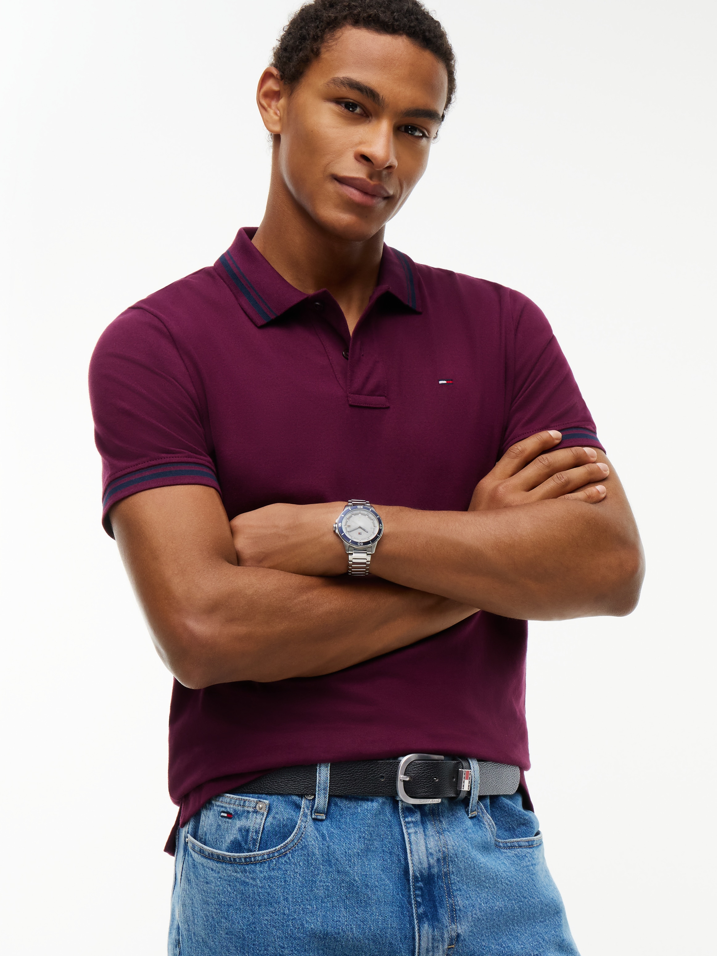 "Ledergürtel TOMMY JEANS ""TJM RYAN 3.5"", Herren, Gr. 90, schwarz, Leder, unifarben, Gürtel Ledergürtel, Größenverstellbar mit genarbtem Finish"