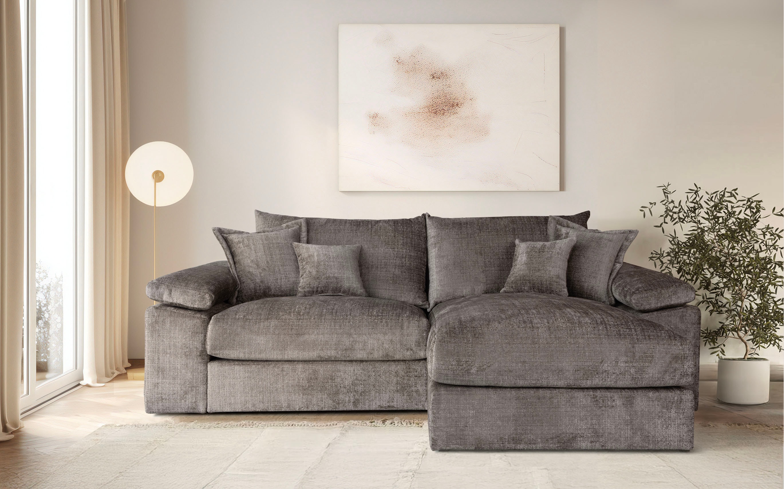 OTTO home "Soft&Cosy XL L-Form, B: 246 cm - OTTO. Verlässliche Qualität." Mega-Sofa, Cord oder Chenille-Struktur, mit Federkern & 4 Zierkissen