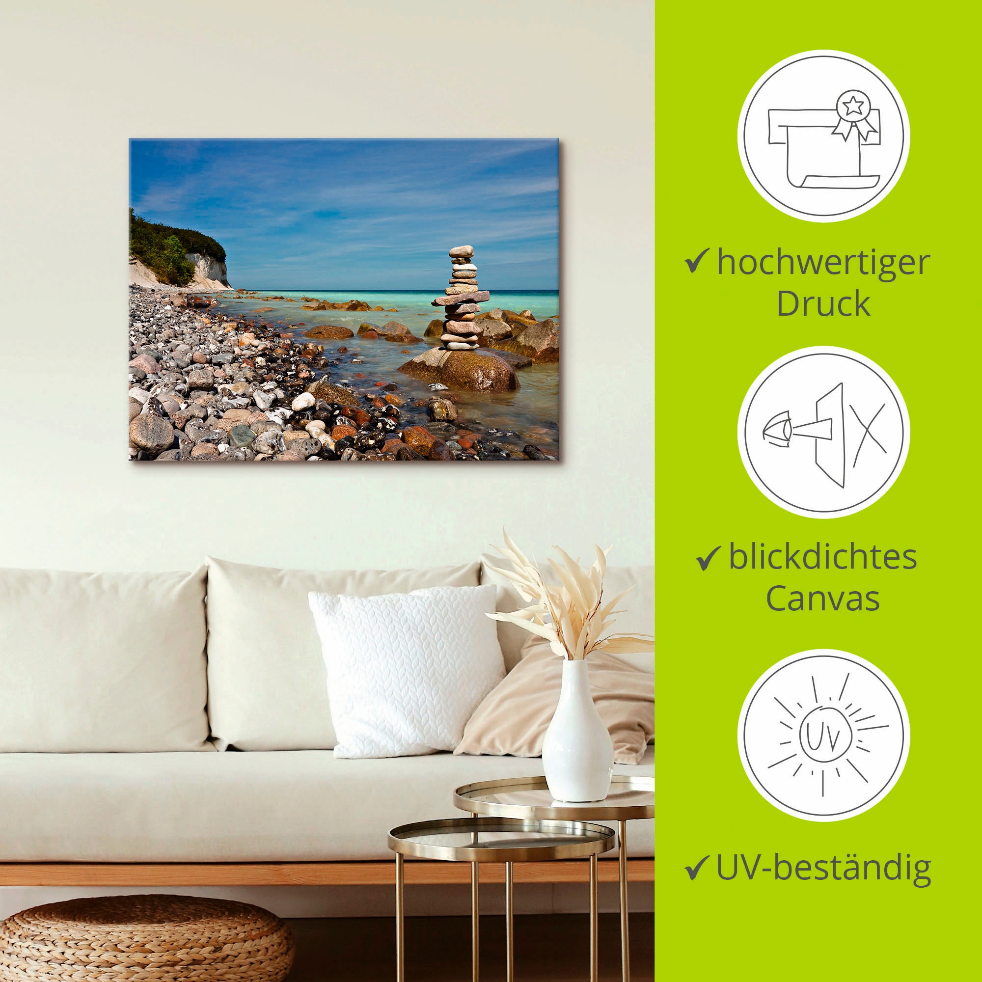 Artland Wandbild »An der Ostseeküste auf Rügen«, Küste, (1 St.), als Leinwandbild, Poster, Wandaufkleber in verschied. Größen