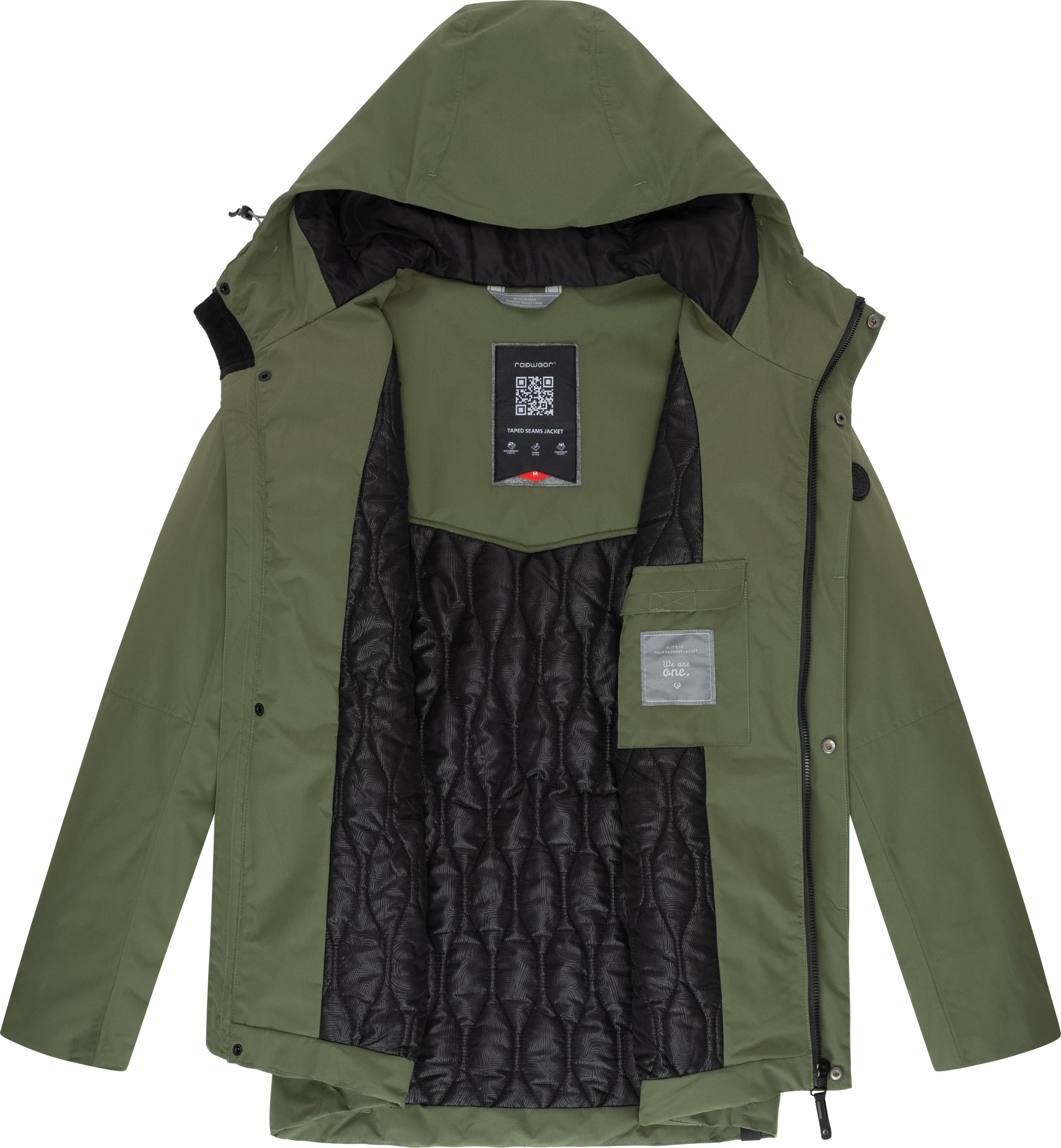 Ragwear Winterjacke »Hatar«, mit Kapuze, Wasserdichte Herren Outdoorjacke mit großer Kapuze