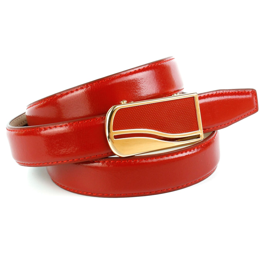 Anthoni Crown Ledergürtel in schmaler Form mit Designer Schließe