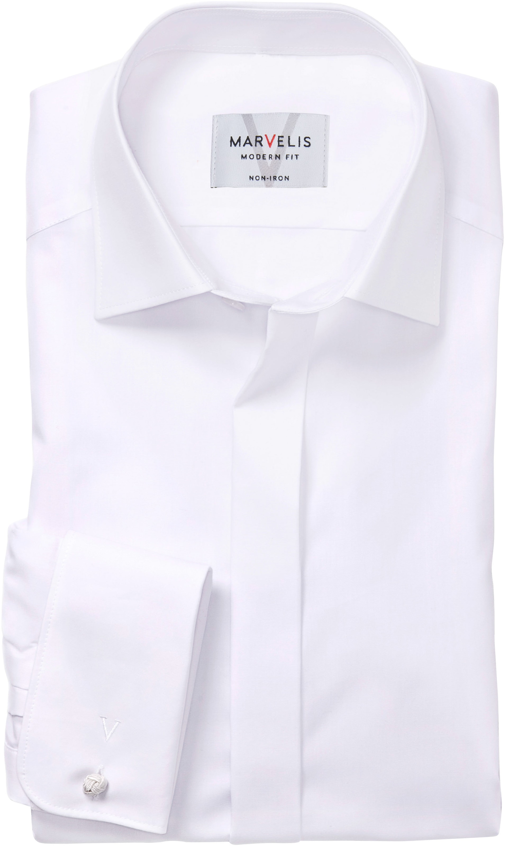 MARVELIS Langarmhemd Umschlagmanschette, New-Kentkragen, modern fit, bügelf günstig online kaufen